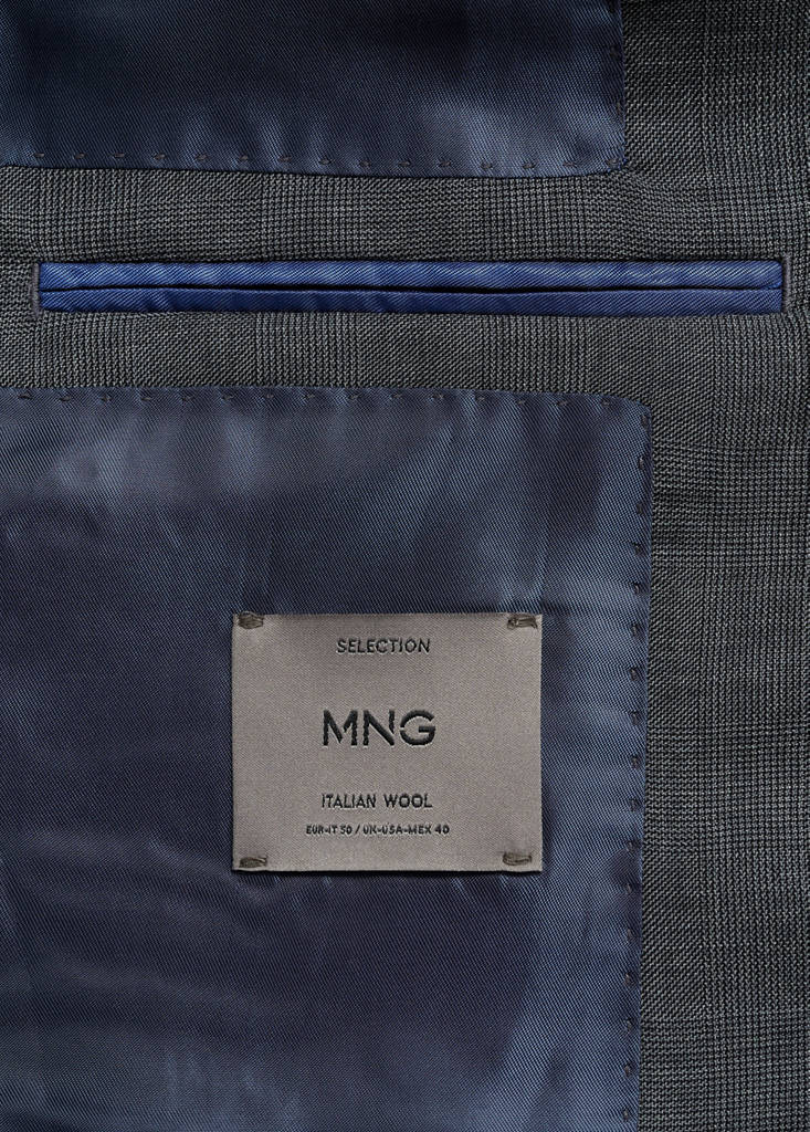 Venecia 100% virgin wool Prince of Wales check suit jacket — Grey