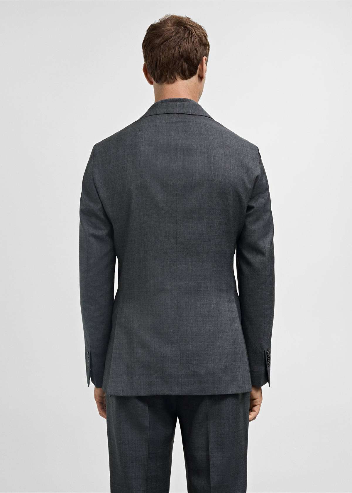Venecia 100% virgin wool Prince of Wales check suit jacket — Grey