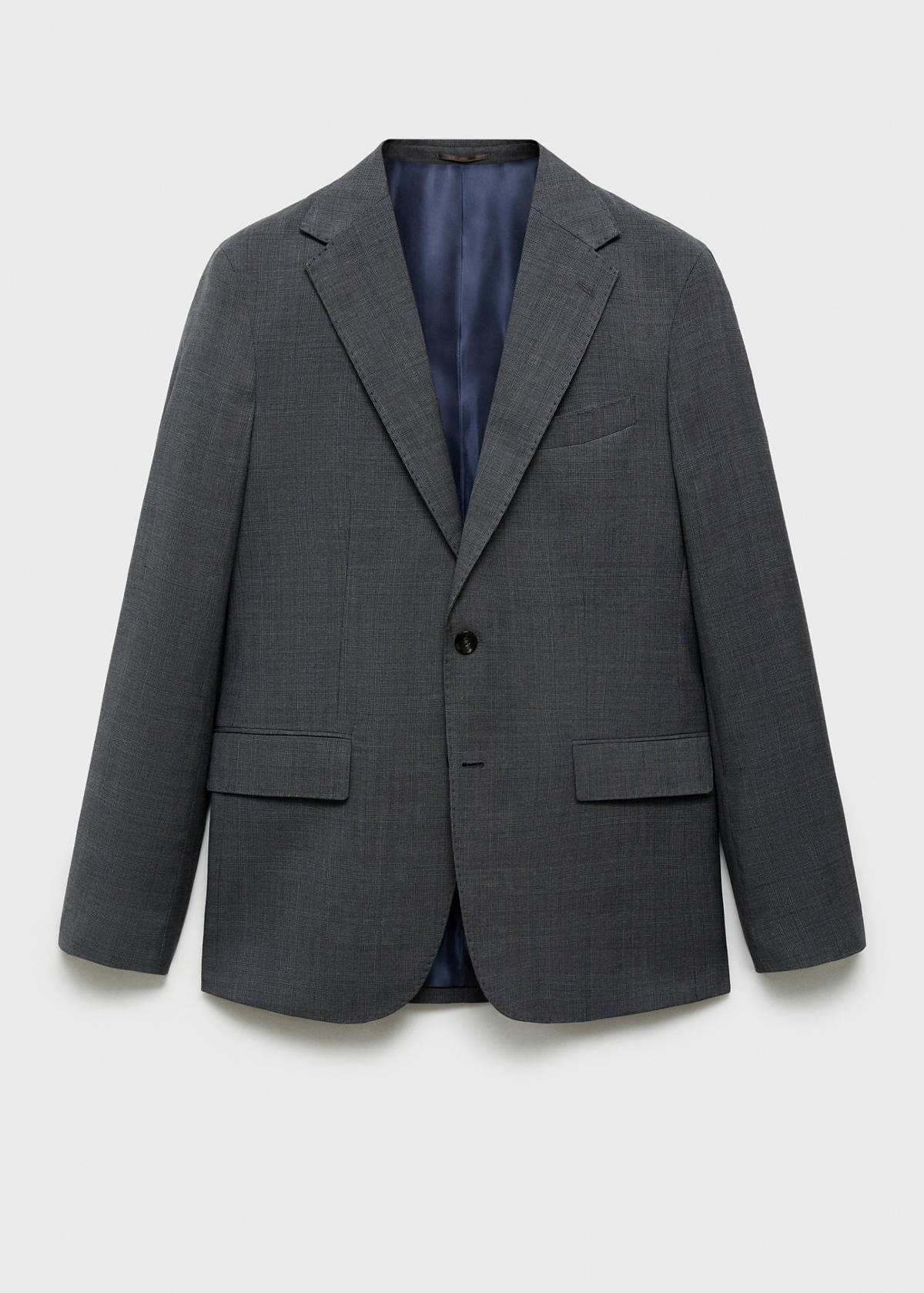 Venecia 100% virgin wool Prince of Wales check suit jacket — Grey