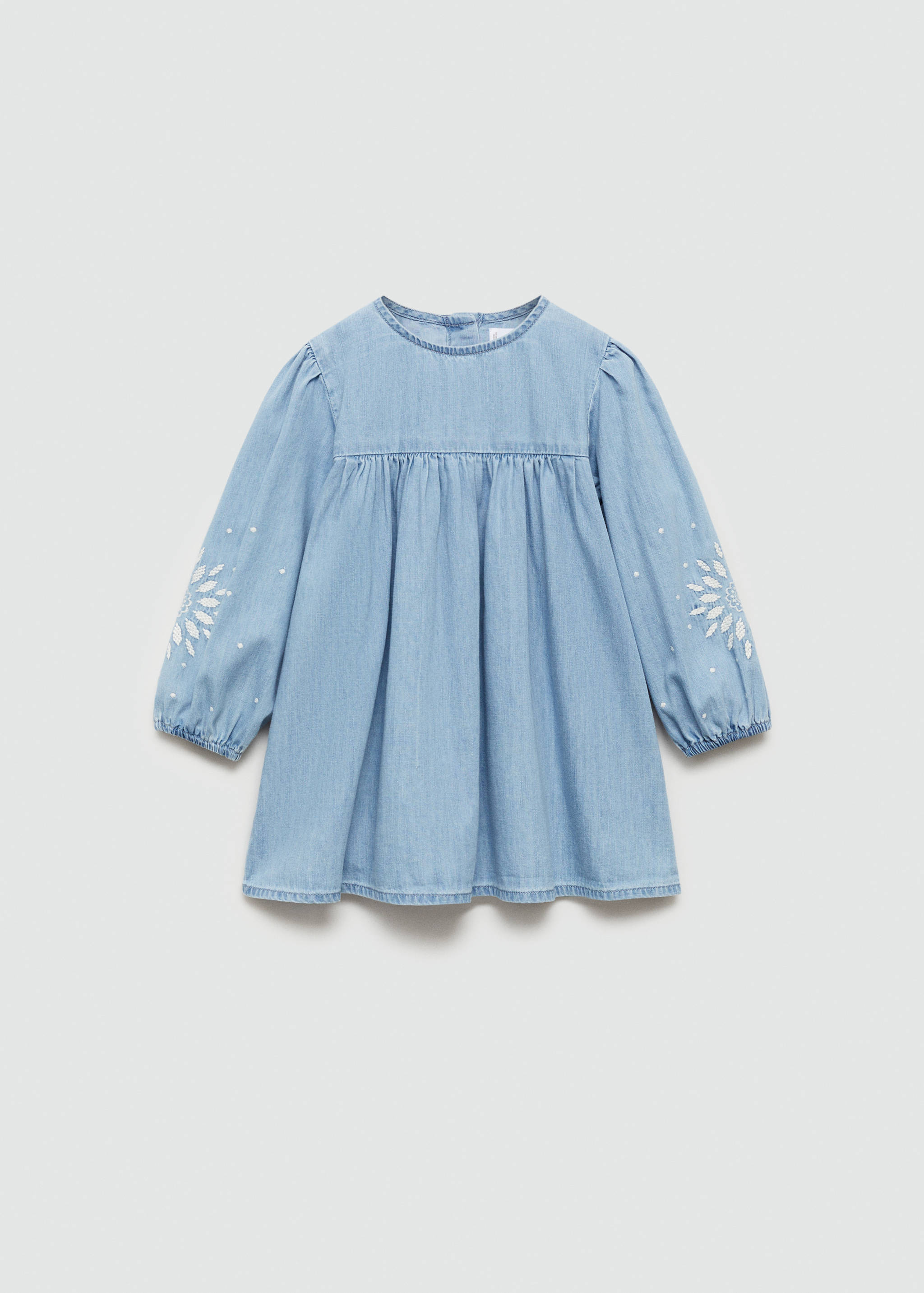 Flower embroidered denim dress - Article without model