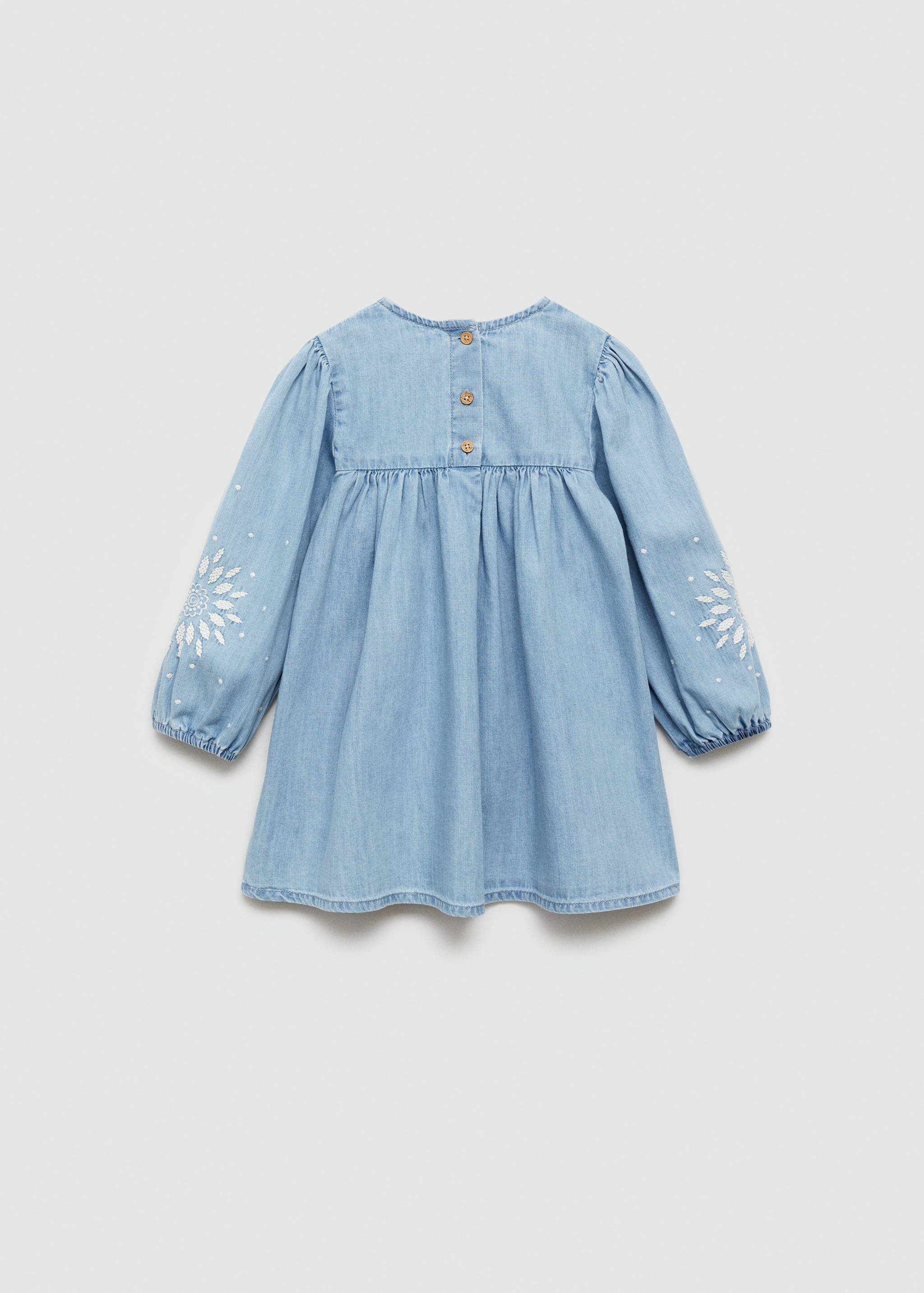 Flower embroidered denim dress - Reverse of the article