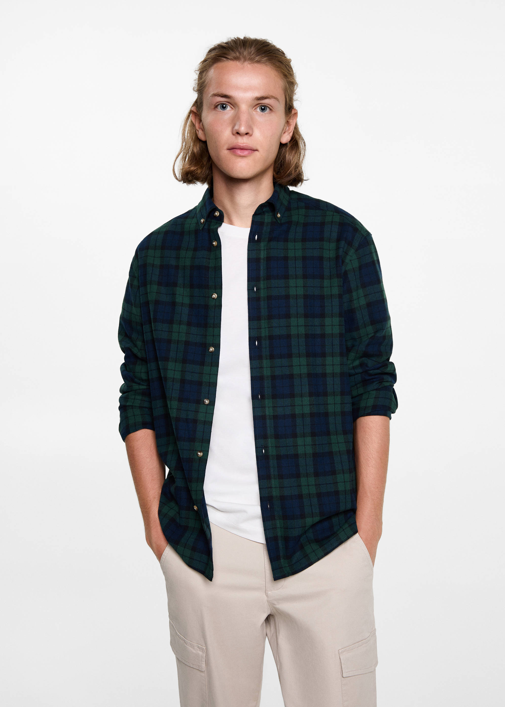 Check cotton shirt - Medium plane