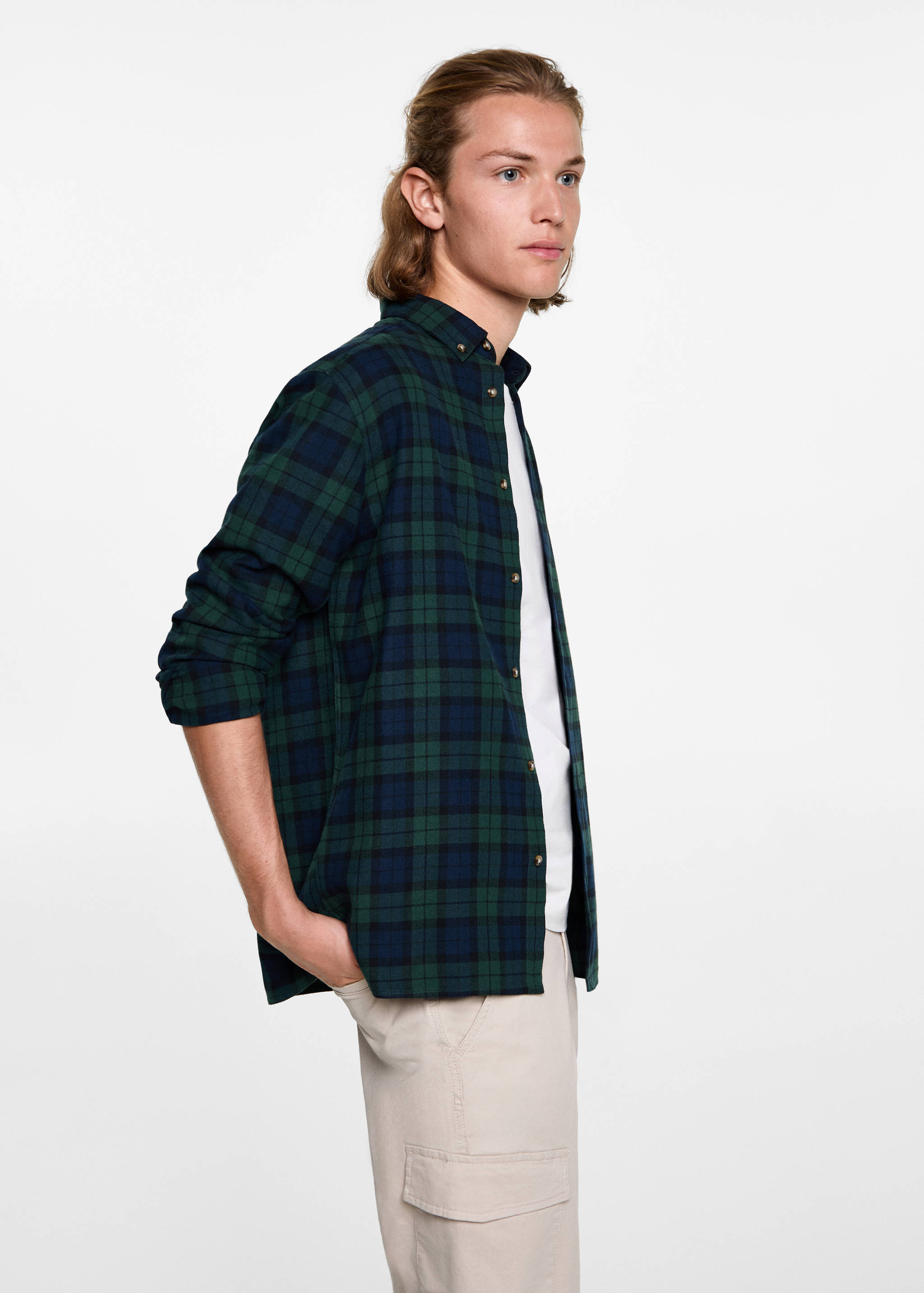 Check cotton shirt - Details of the article 2