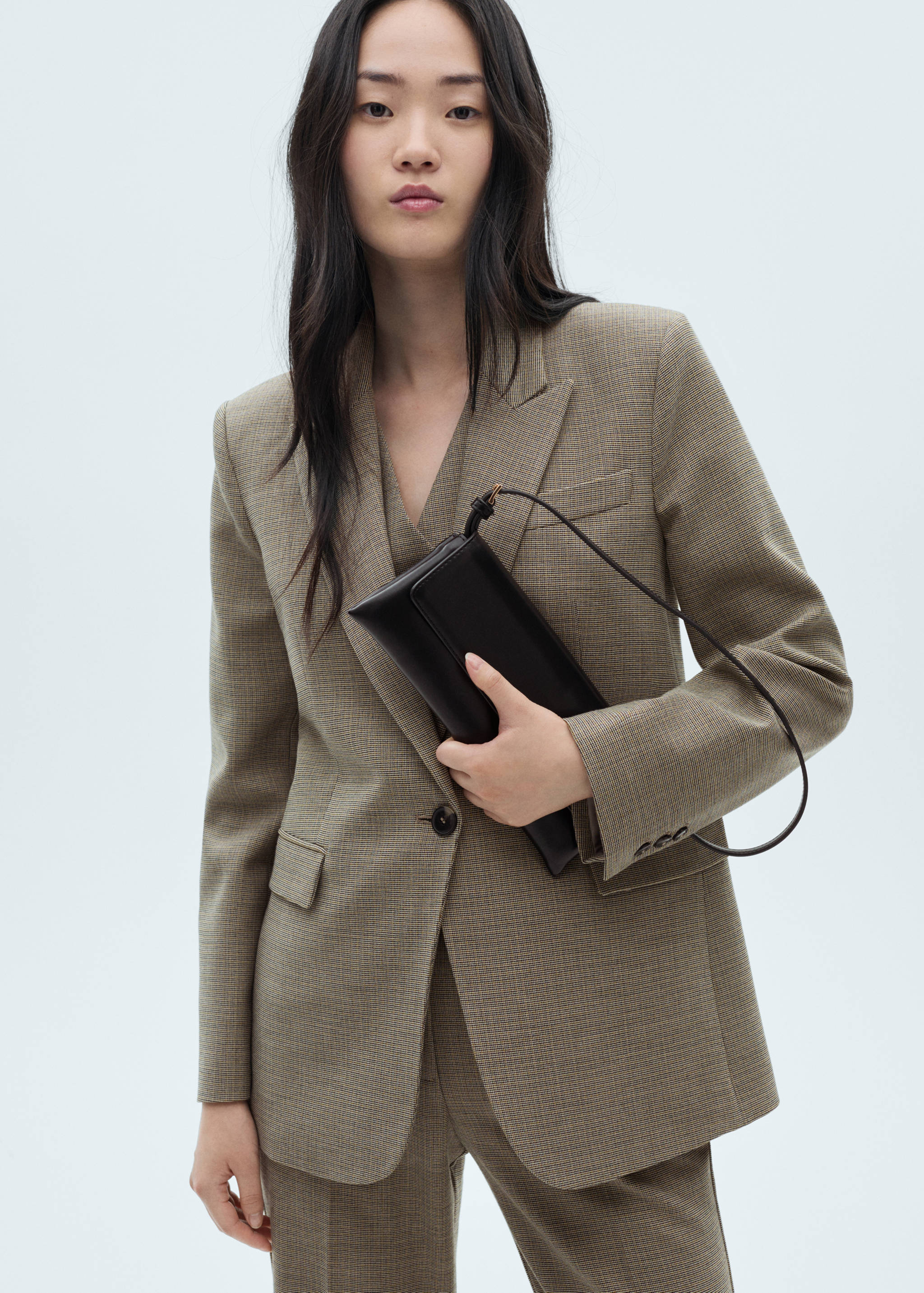 Micro-houndstooth suit jacket - Medium plane