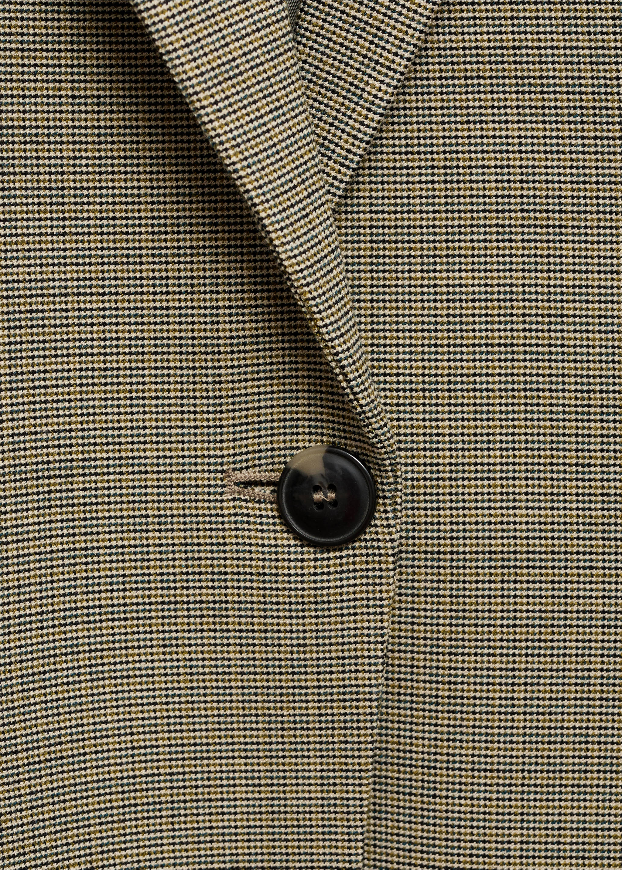 Blazer traje micro pata de gallo - Detalle del artículo 8, Khaki. Ref: 77076724-00.