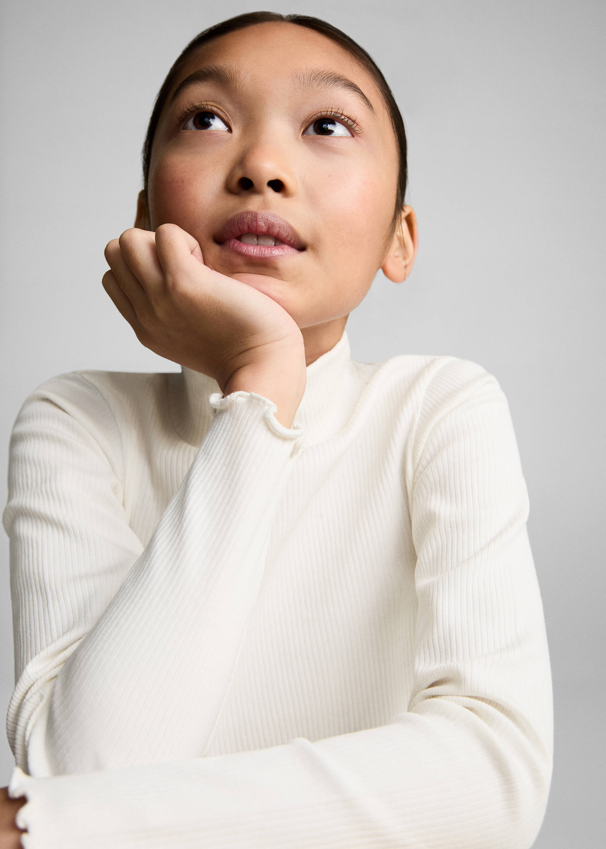 Ribbed high neck t-shirt - Details of the article 1