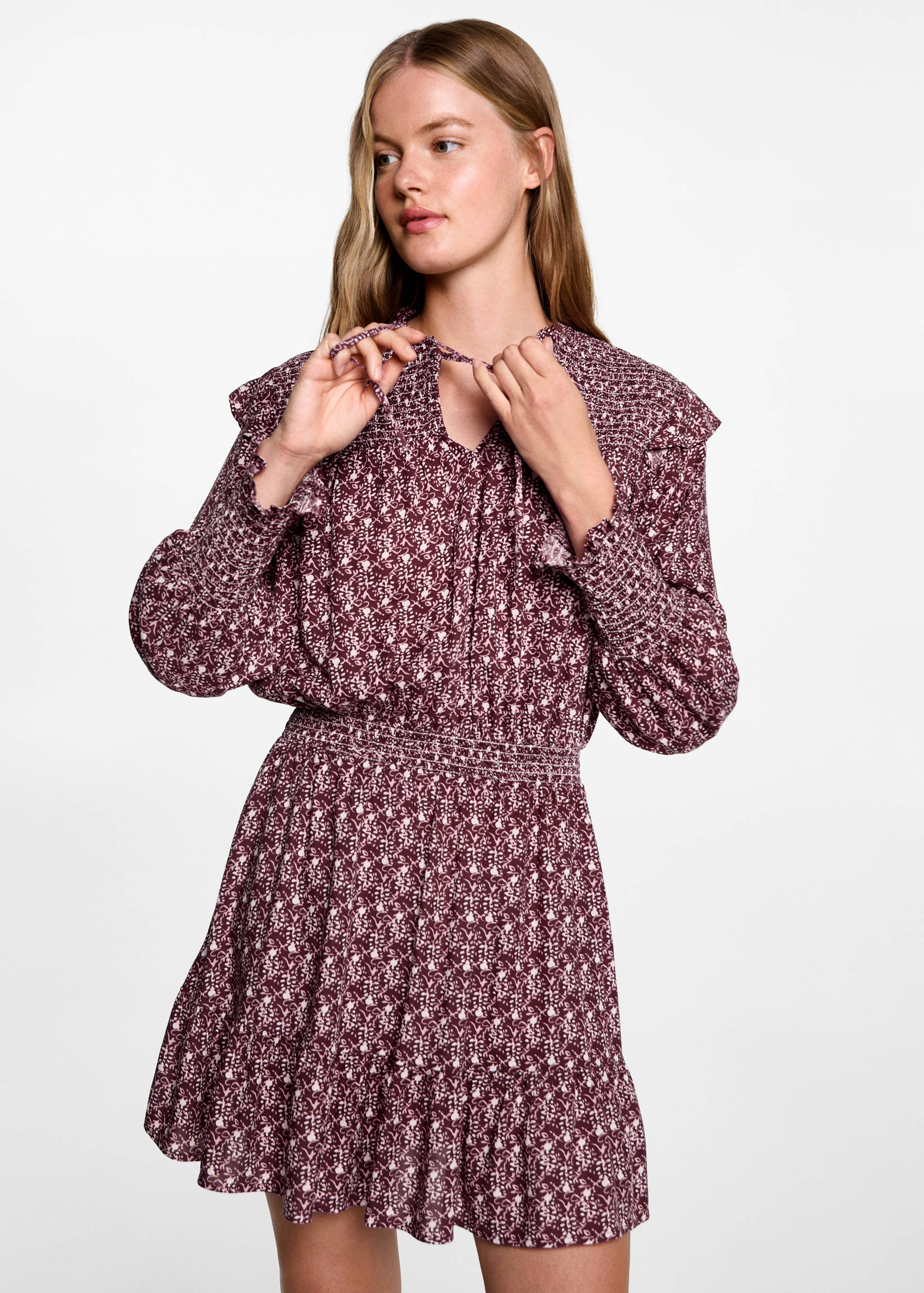 Ruched floral dress - Medium plane