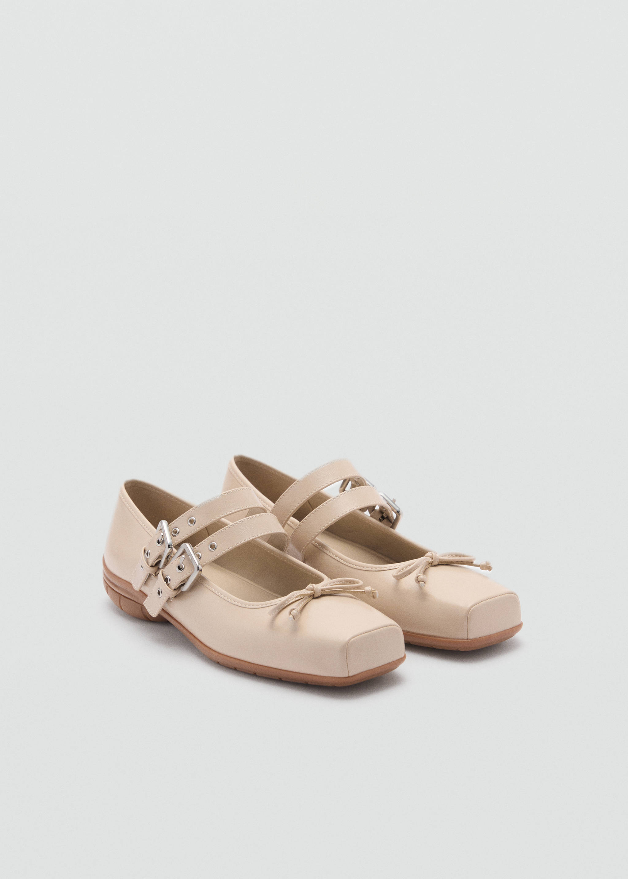 Ballerina shoes with double buckle - Medium plane