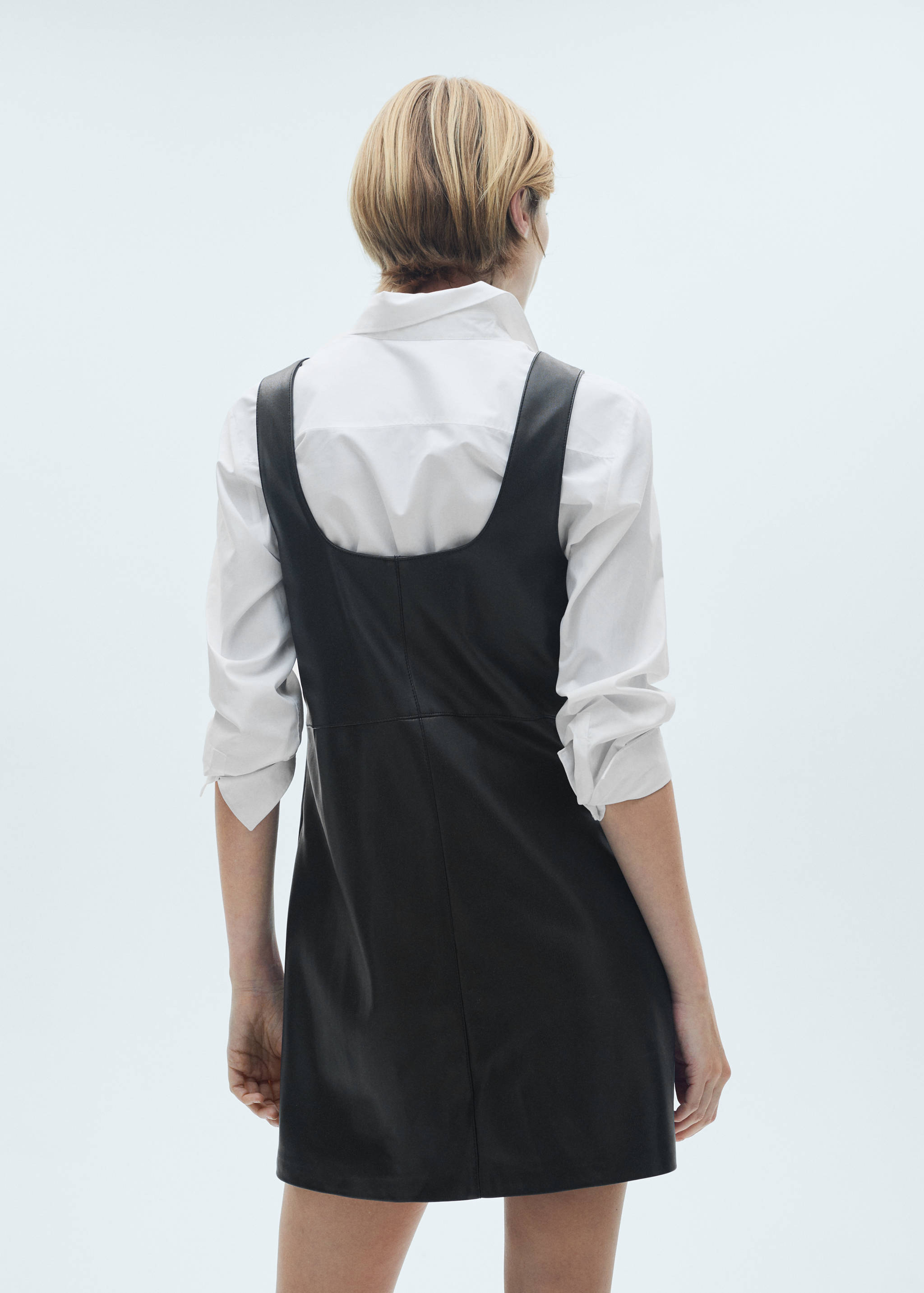 Faux-leather pinafore dress - Reverse of the article
