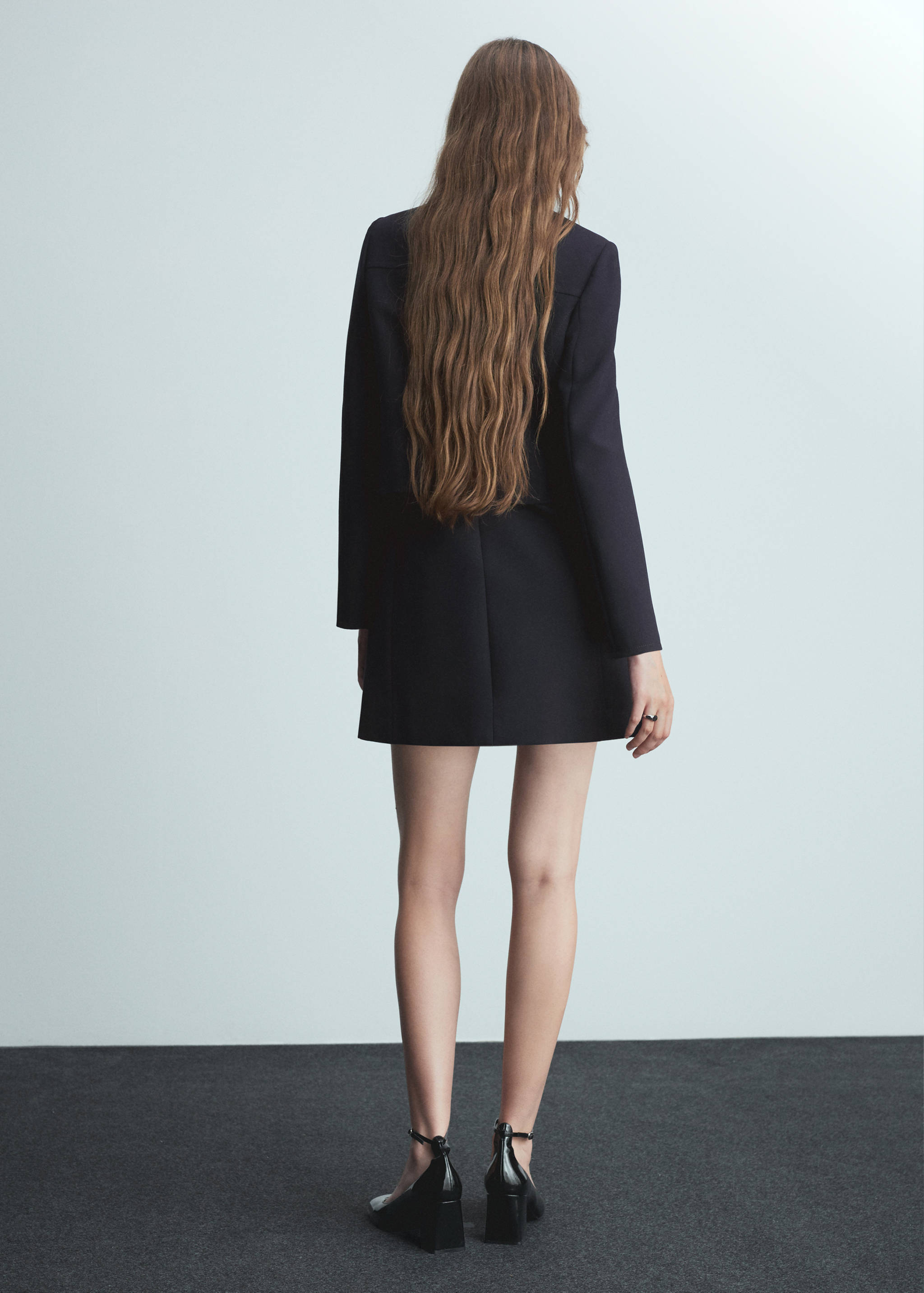 Double-breasted cropped jacket - Reverse of the article