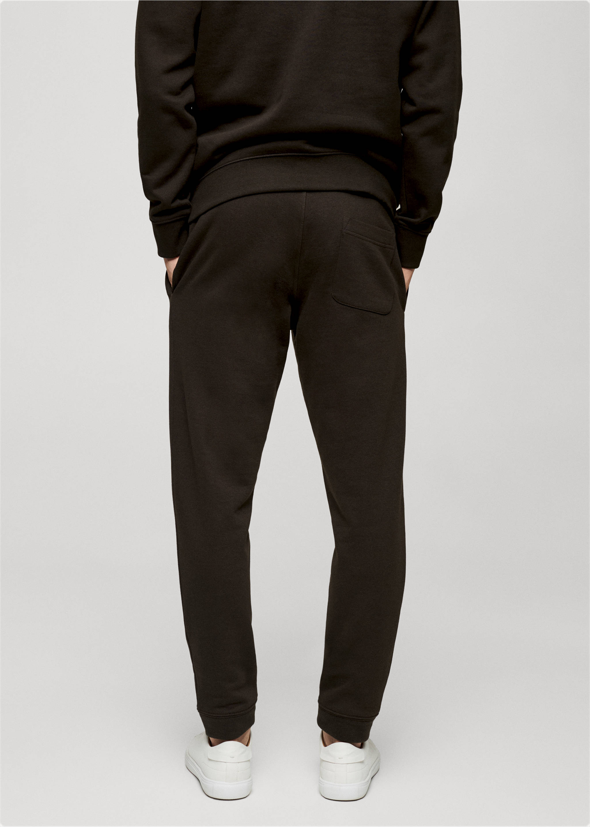 Jogger algodón cordón - Reverso del artículo, Chocolate. Ref: 77077112-00.