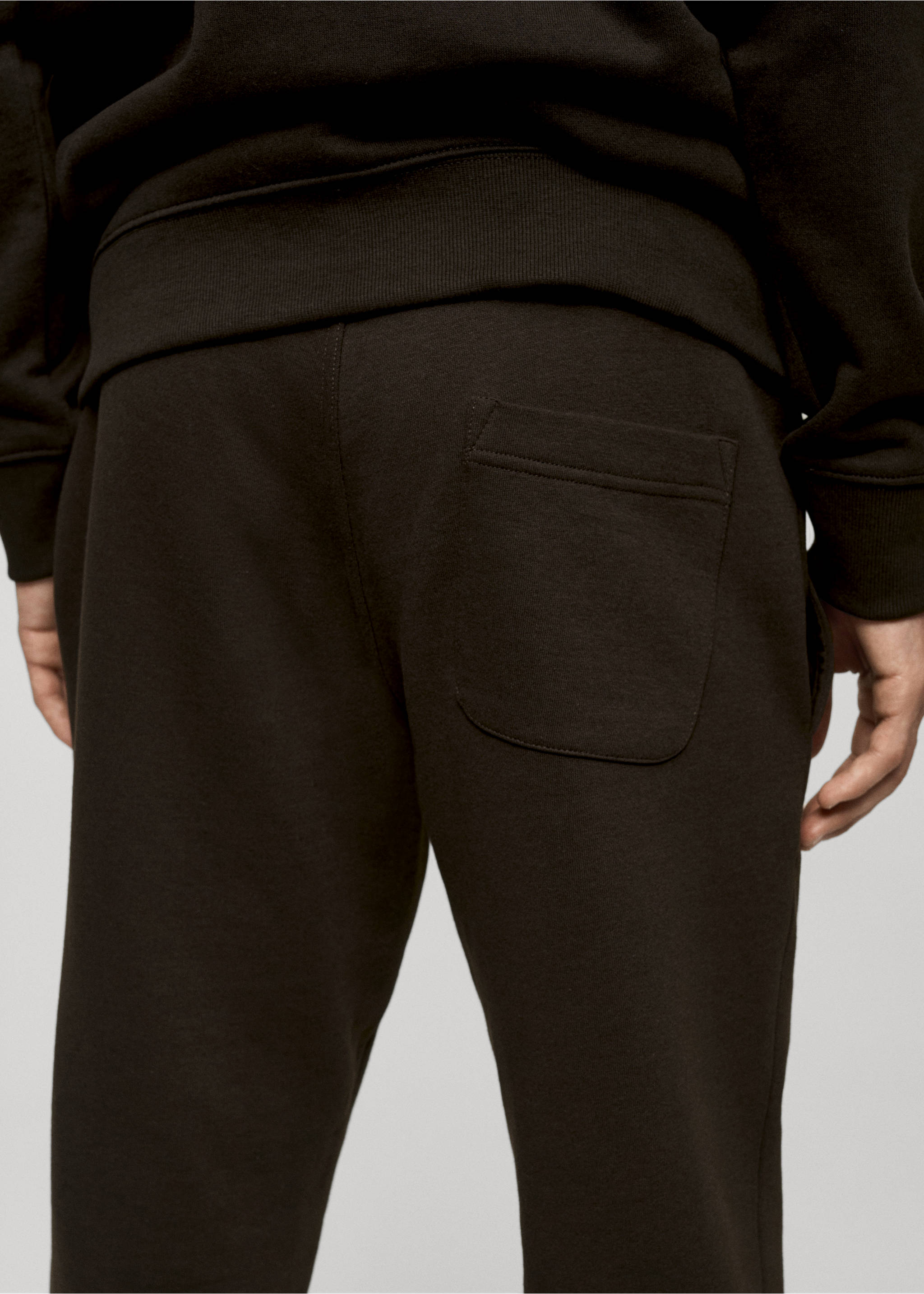 Jogger algodón cordón - Detalle del artículo 3, Chocolate. Ref: 77077112-00.