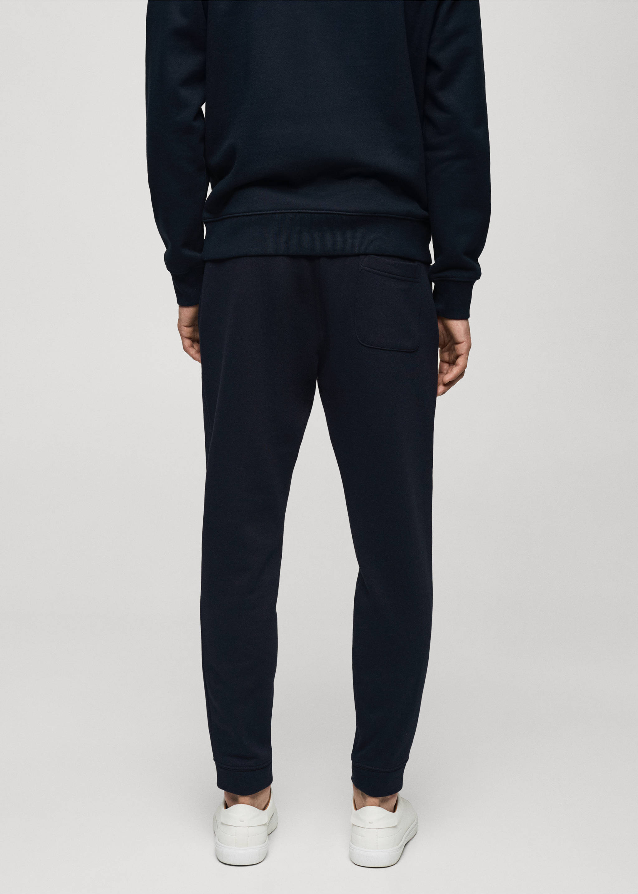 Jogger algodón cordón - Reverso del artículo, Azul marino oscuro. Ref: 77077112-00.