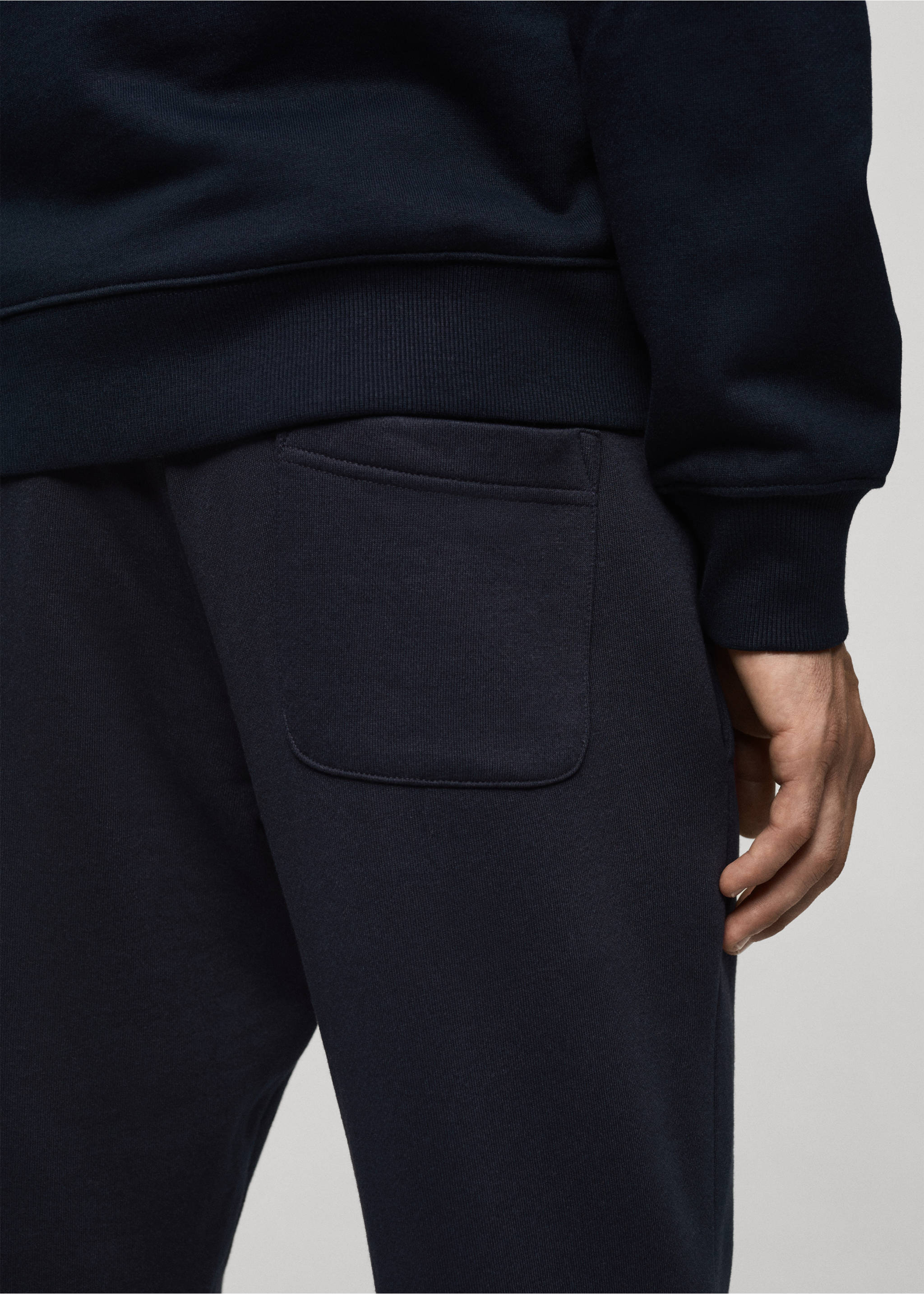 Jogger algodón cordón - Detalle del artículo 3, Azul marino oscuro. Ref: 77077112-00.