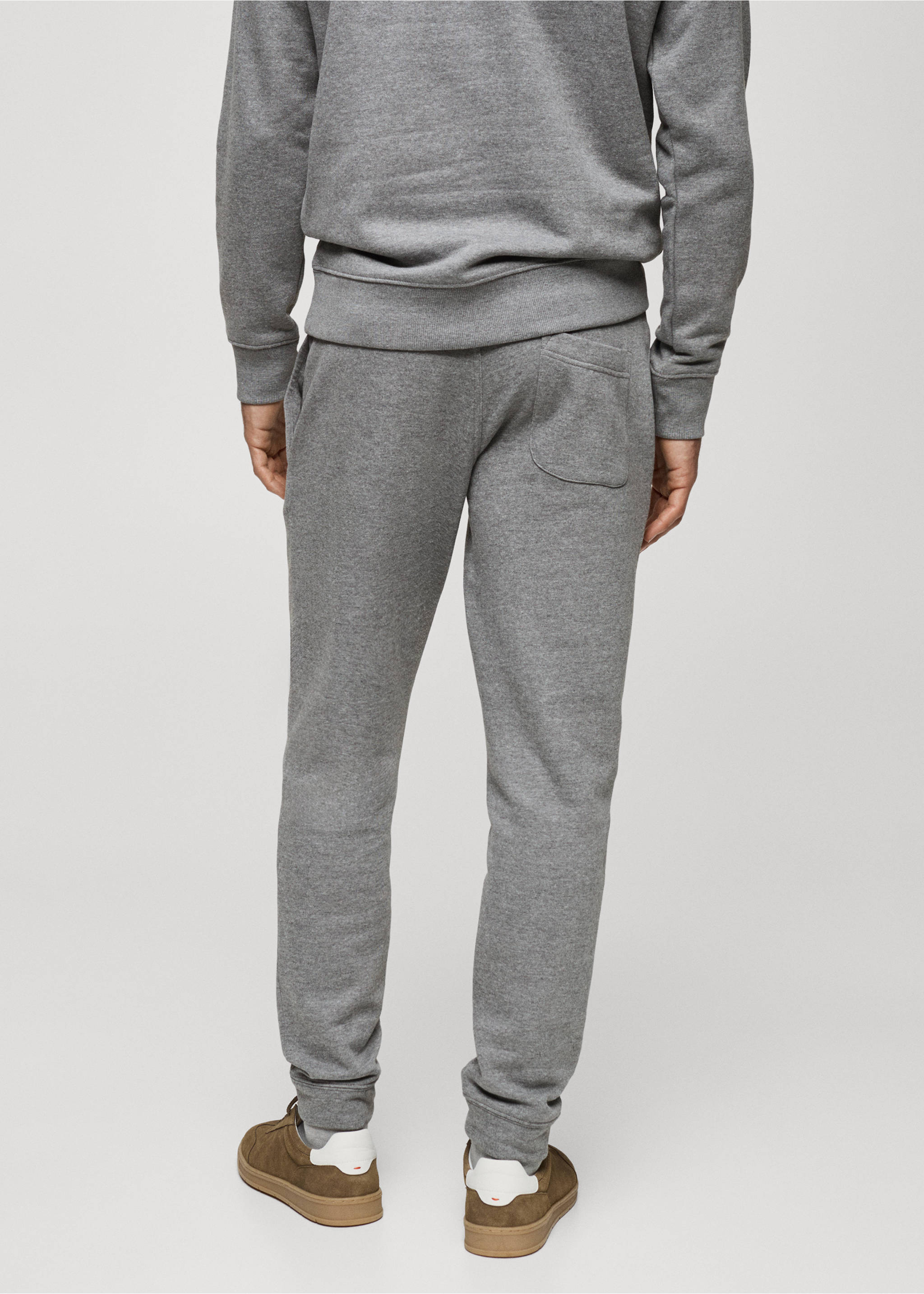 Jogger algodón cordón - Reverso del artículo, Gris medio vigoré. Ref: 77077112-00.