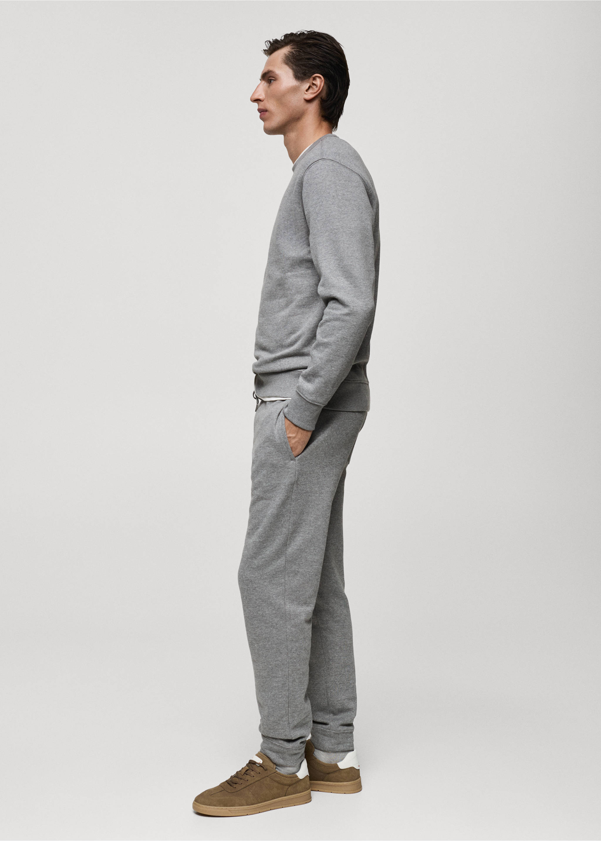 Jogger algodón cordón - Detalle del artículo 2, Gris medio vigoré. Ref: 77077112-00.