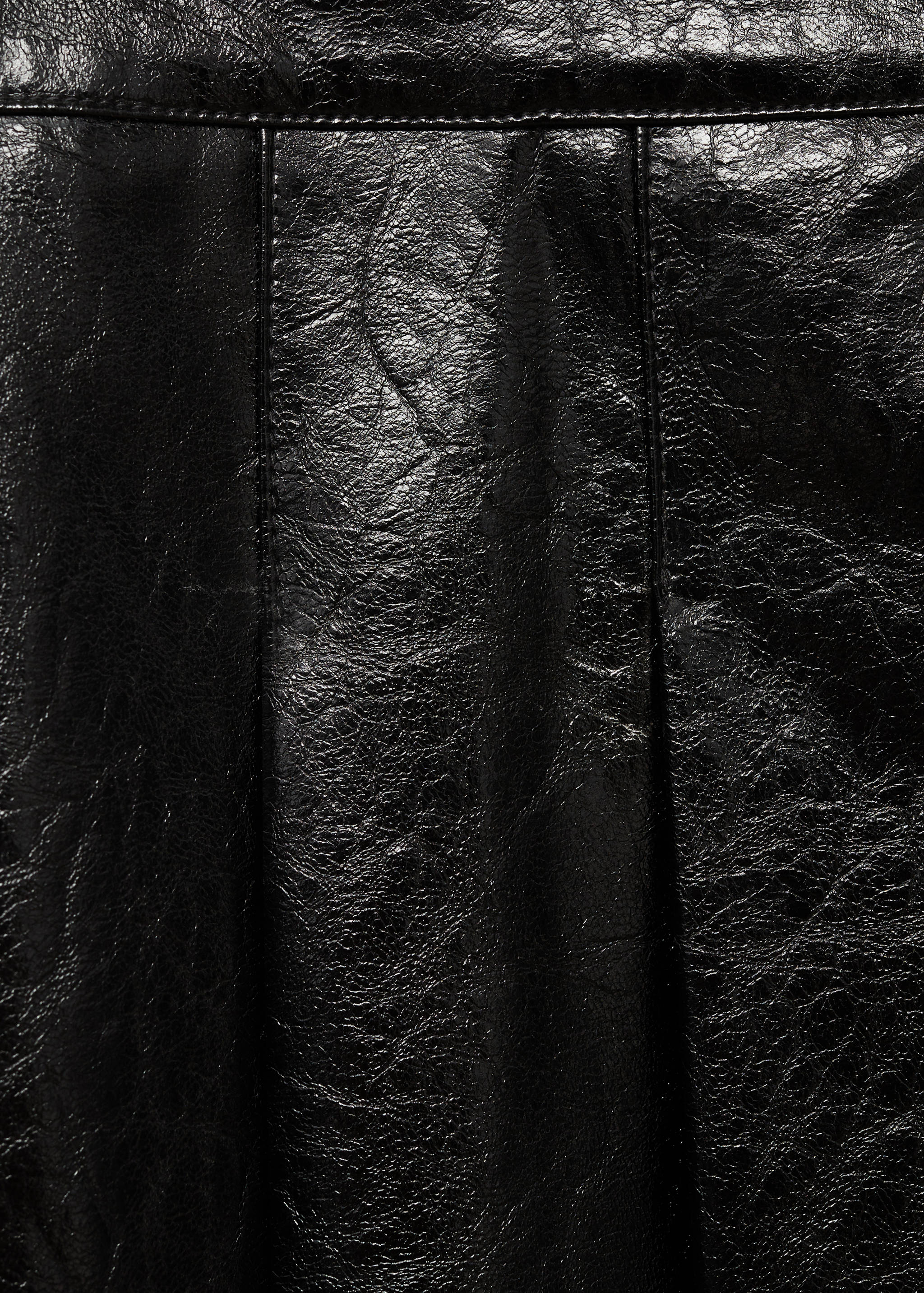 Faux-leather pleated mini-skirt - Details of the article 8
