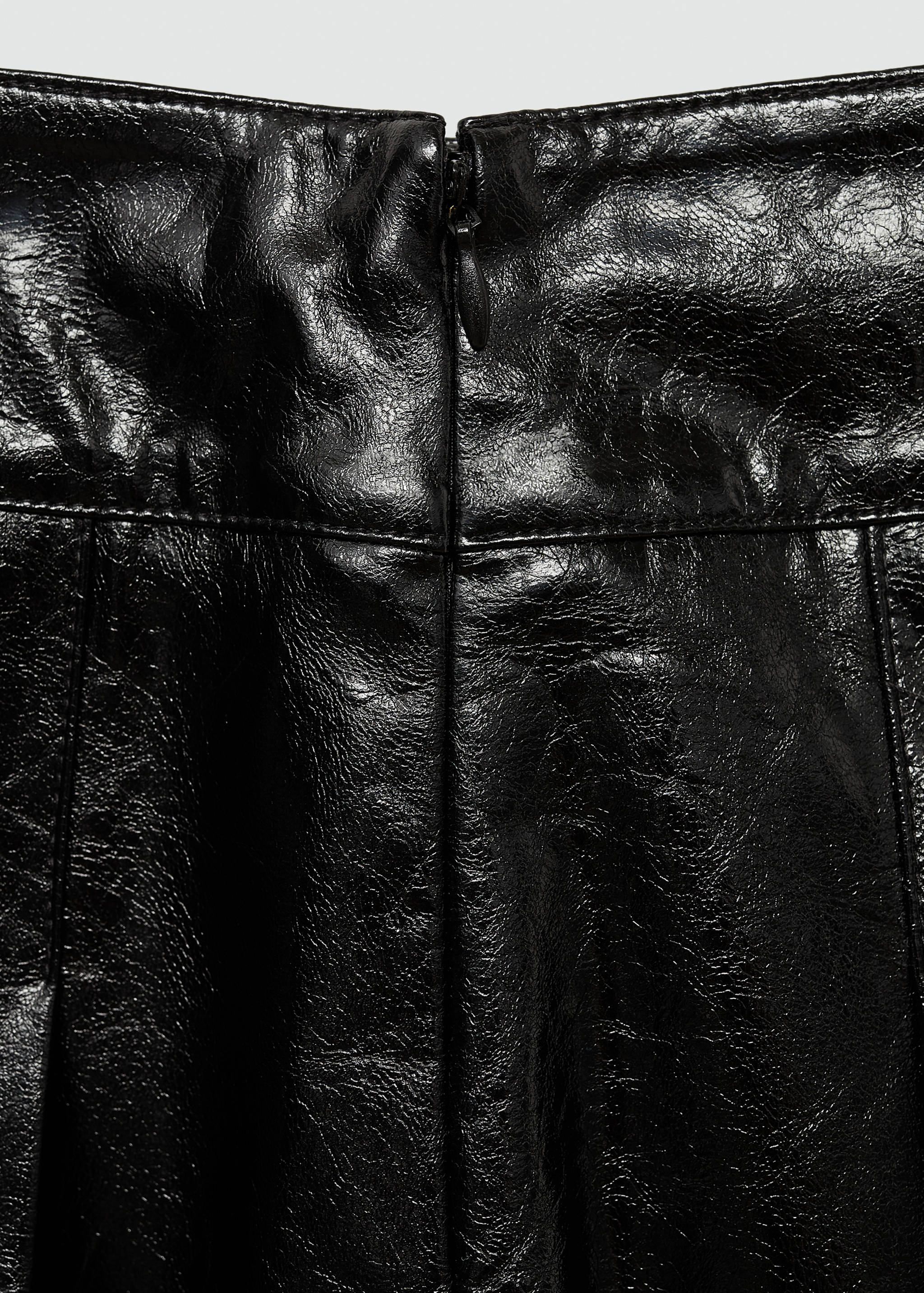 Faux-leather pleated mini-skirt - Details of the article 0