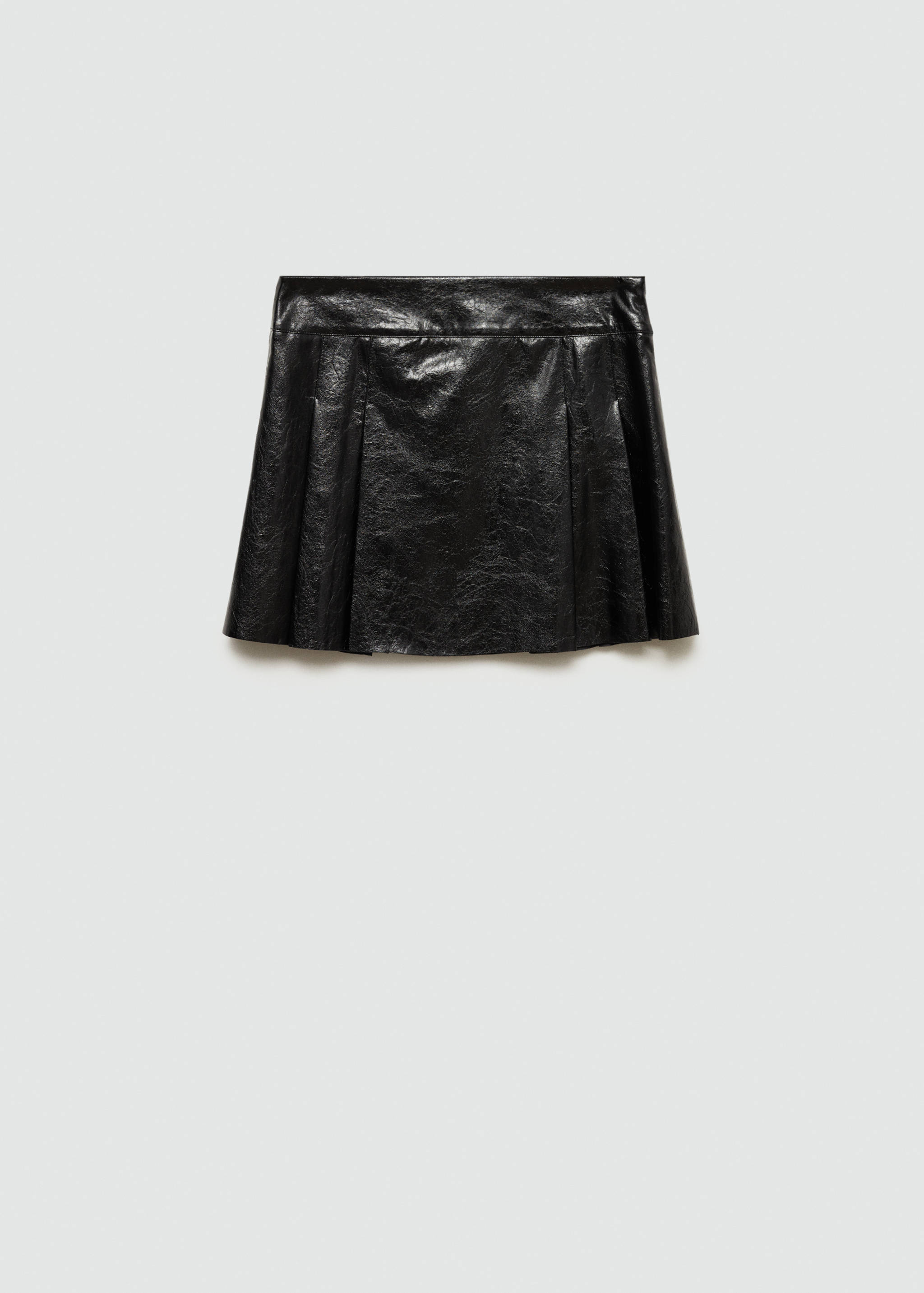 Geplooide minirok met leerlook - Artikel zonder model