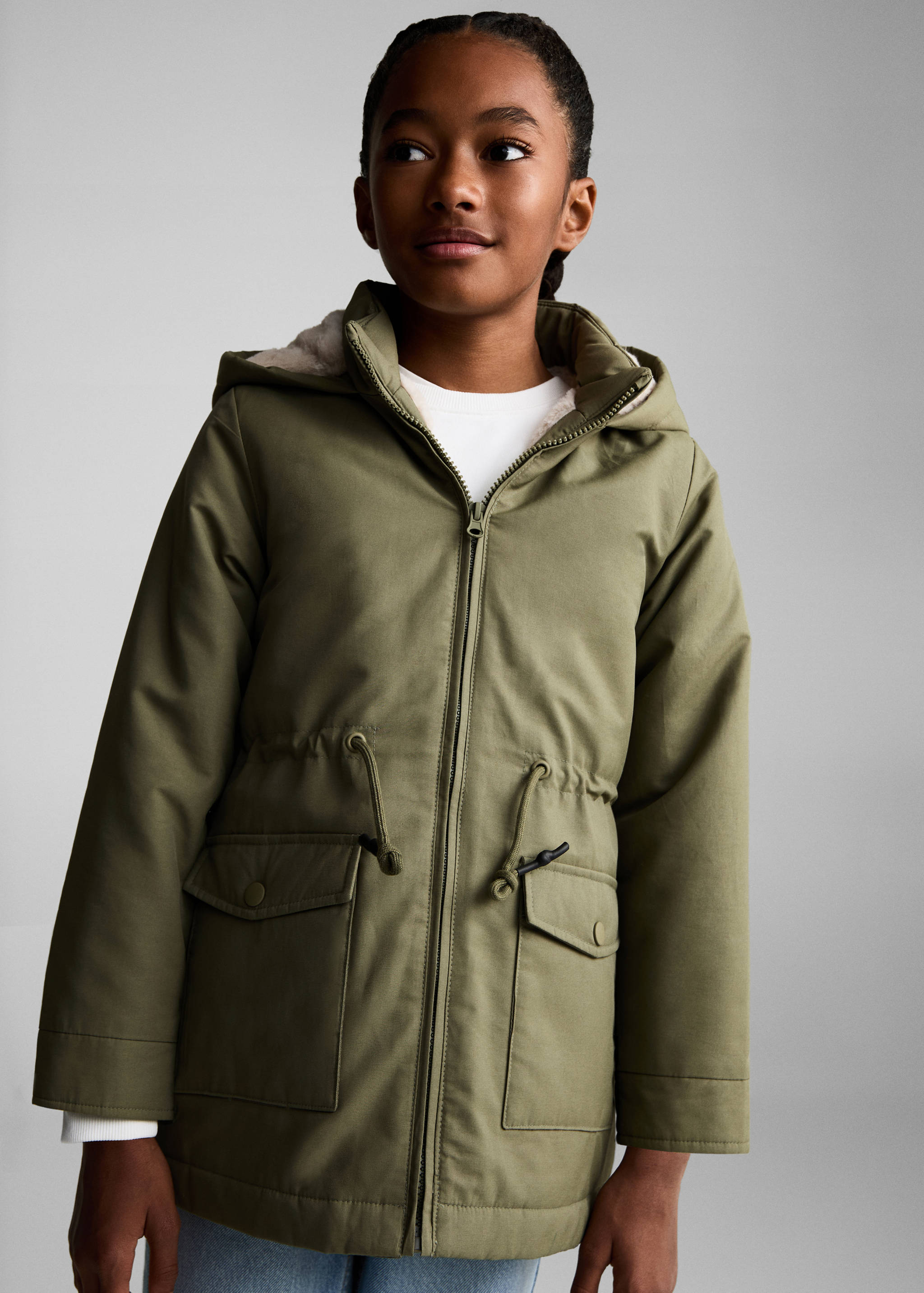 Parka with fur-effect lining - Medium plane