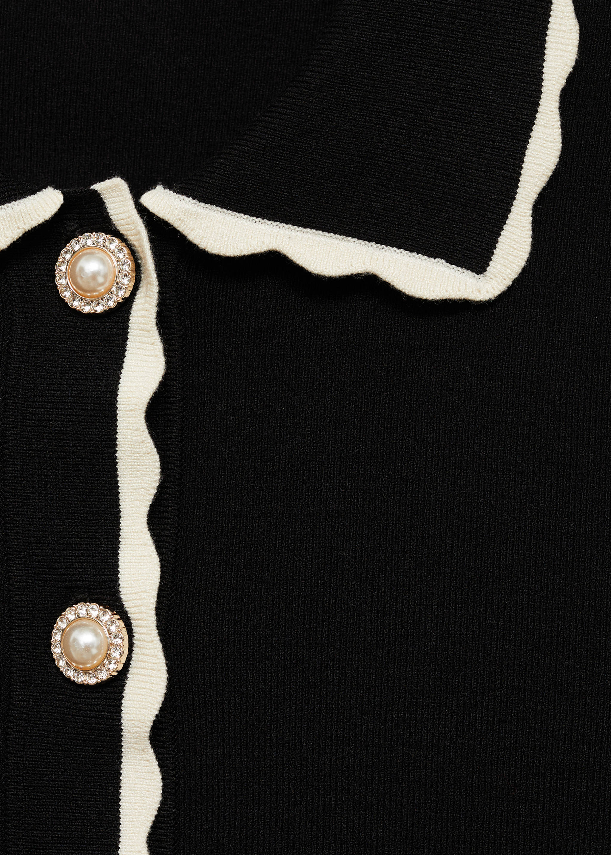 Contrast-trim cardigan with jewel buttons - Details of the article 8