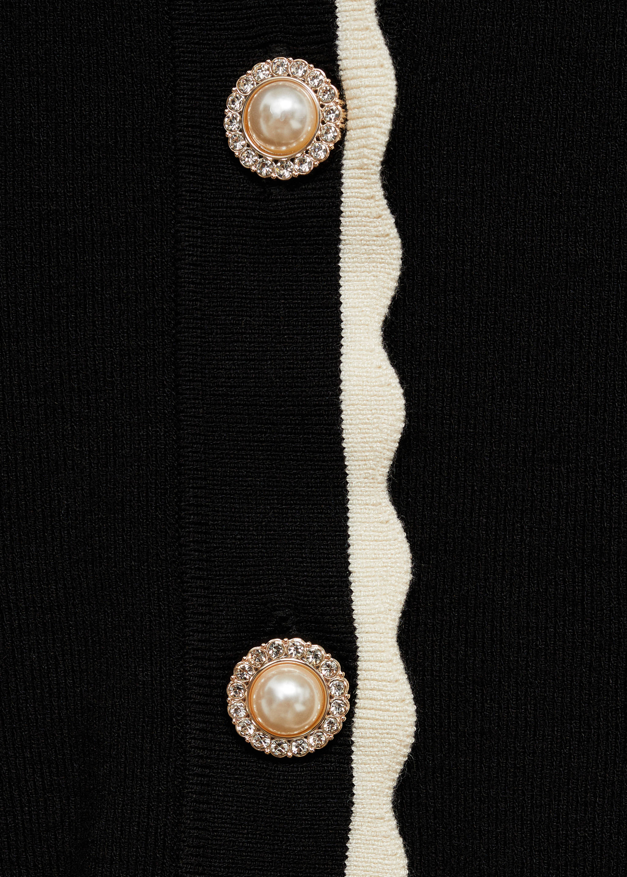 Contrast-trim cardigan with jewel buttons - Details of the article 0
