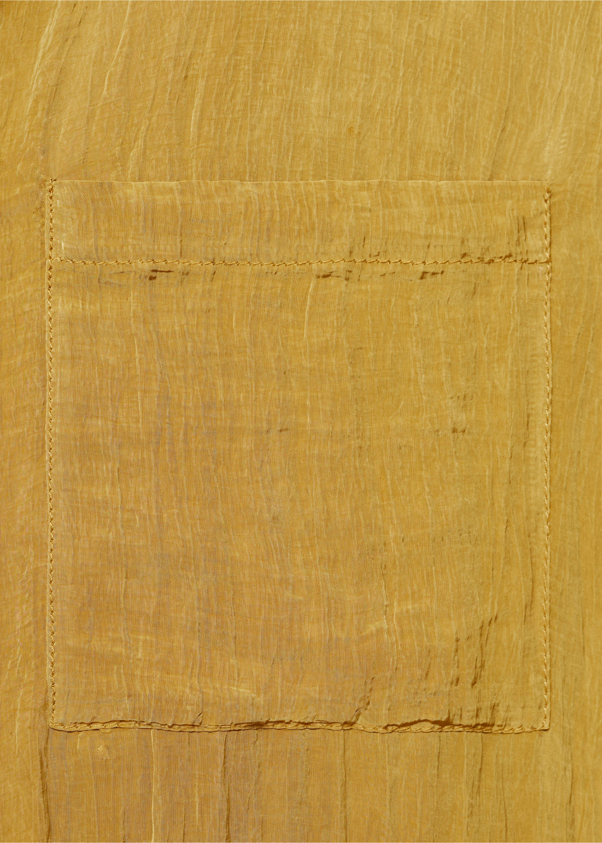 Pocket textured shirt - Details of the article 8, Mustard. Ref: 77077646-00.