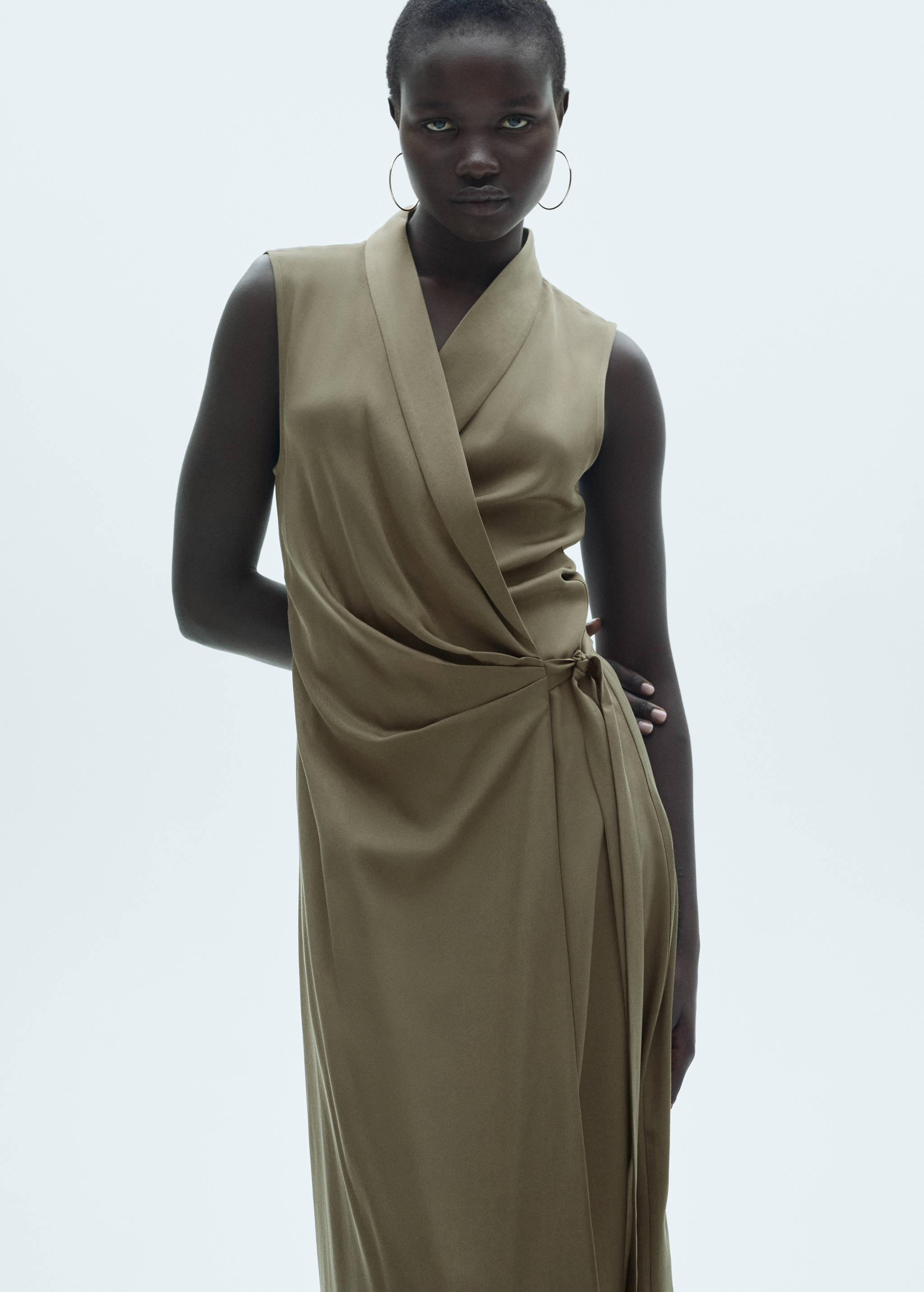 Lyocell dress with knot detail - Medium plane