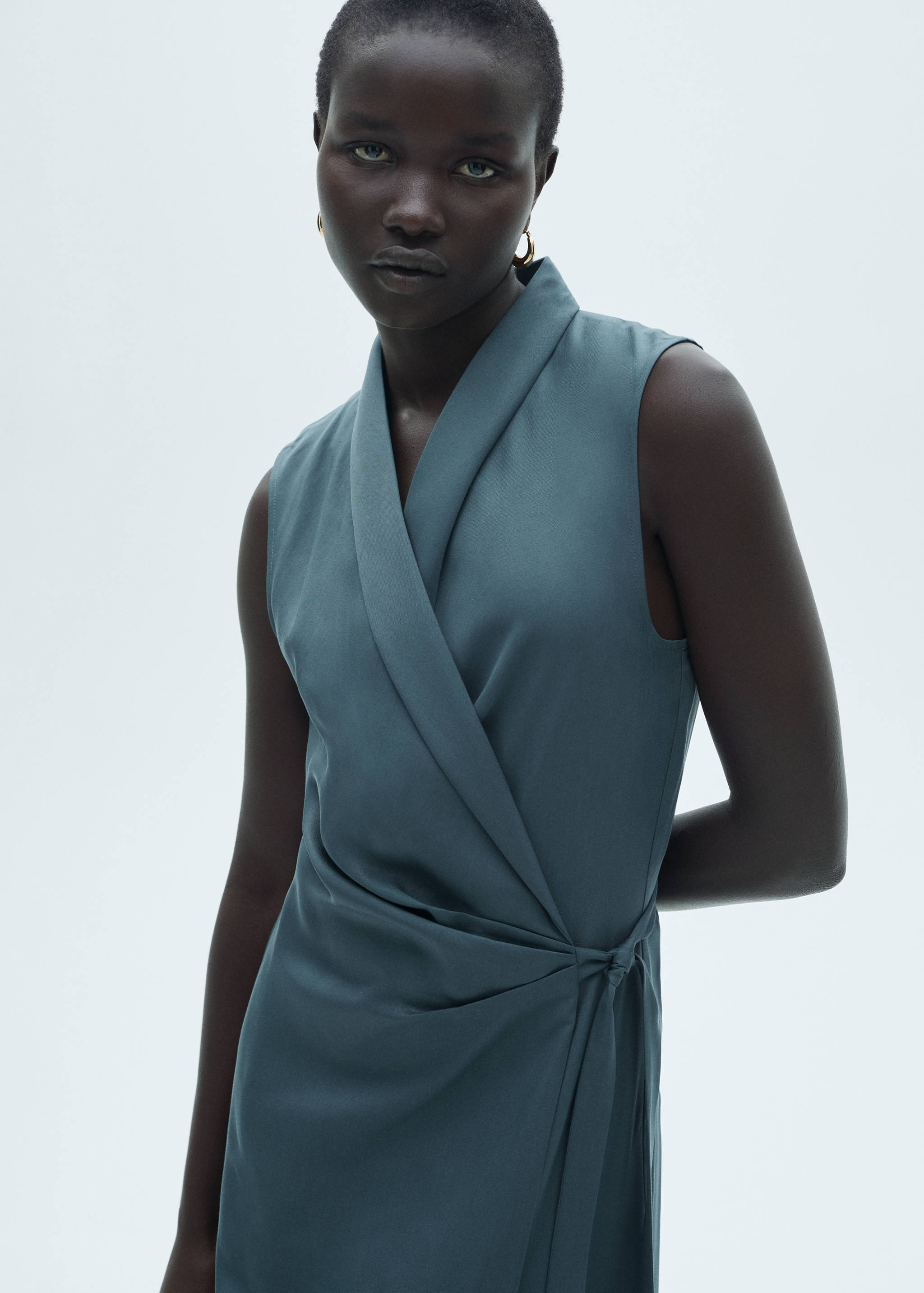 Lyocell dress with knot detail - Medium plane