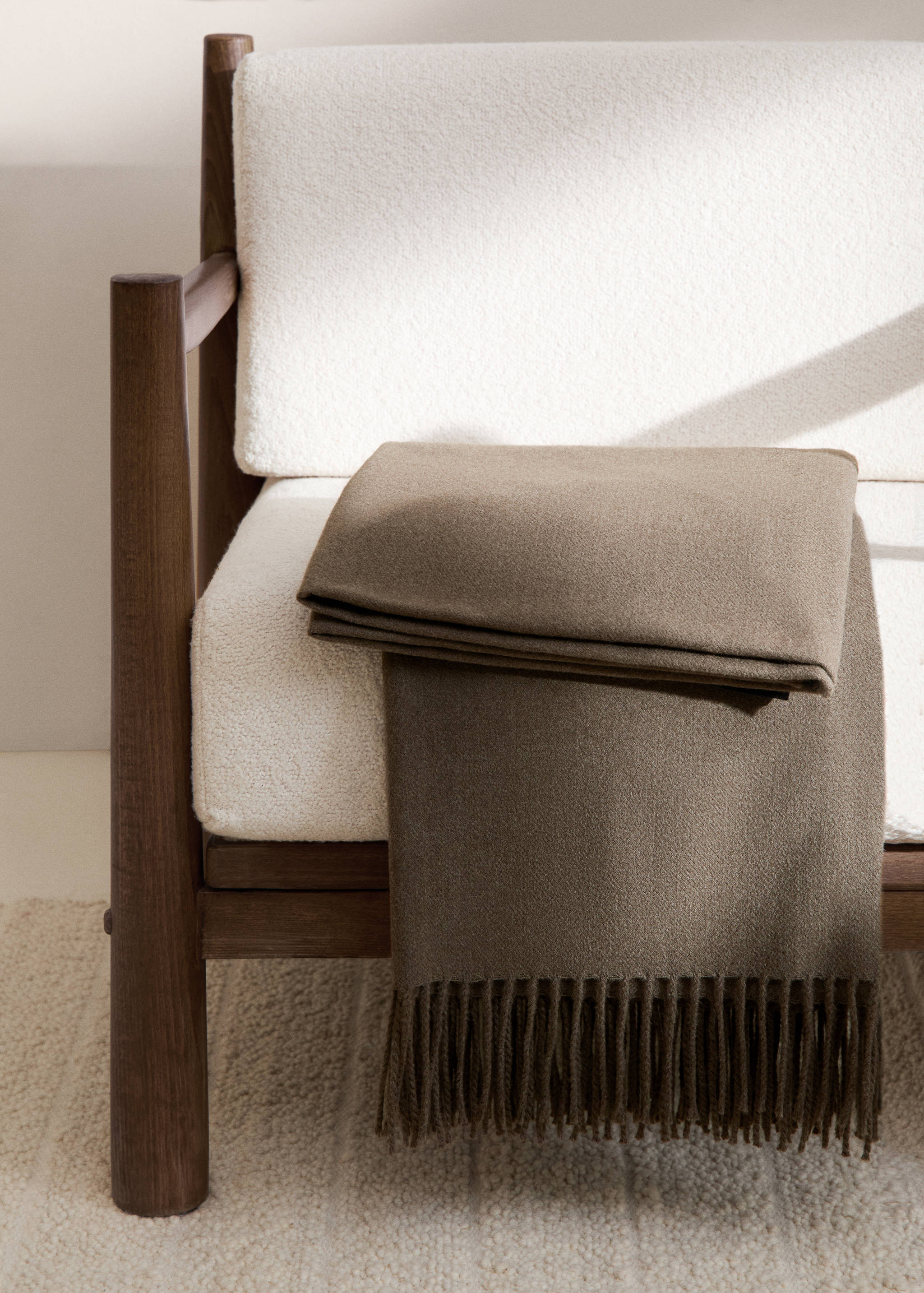 Smooth fringed blanket 130x180cm - General plane