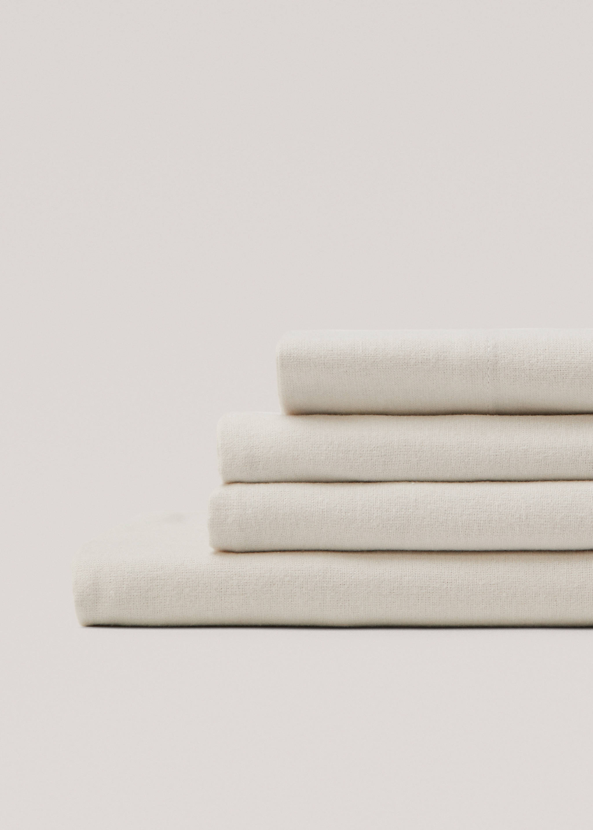 Plain flannel fitted sheet 180cm bed - Details of the article 2