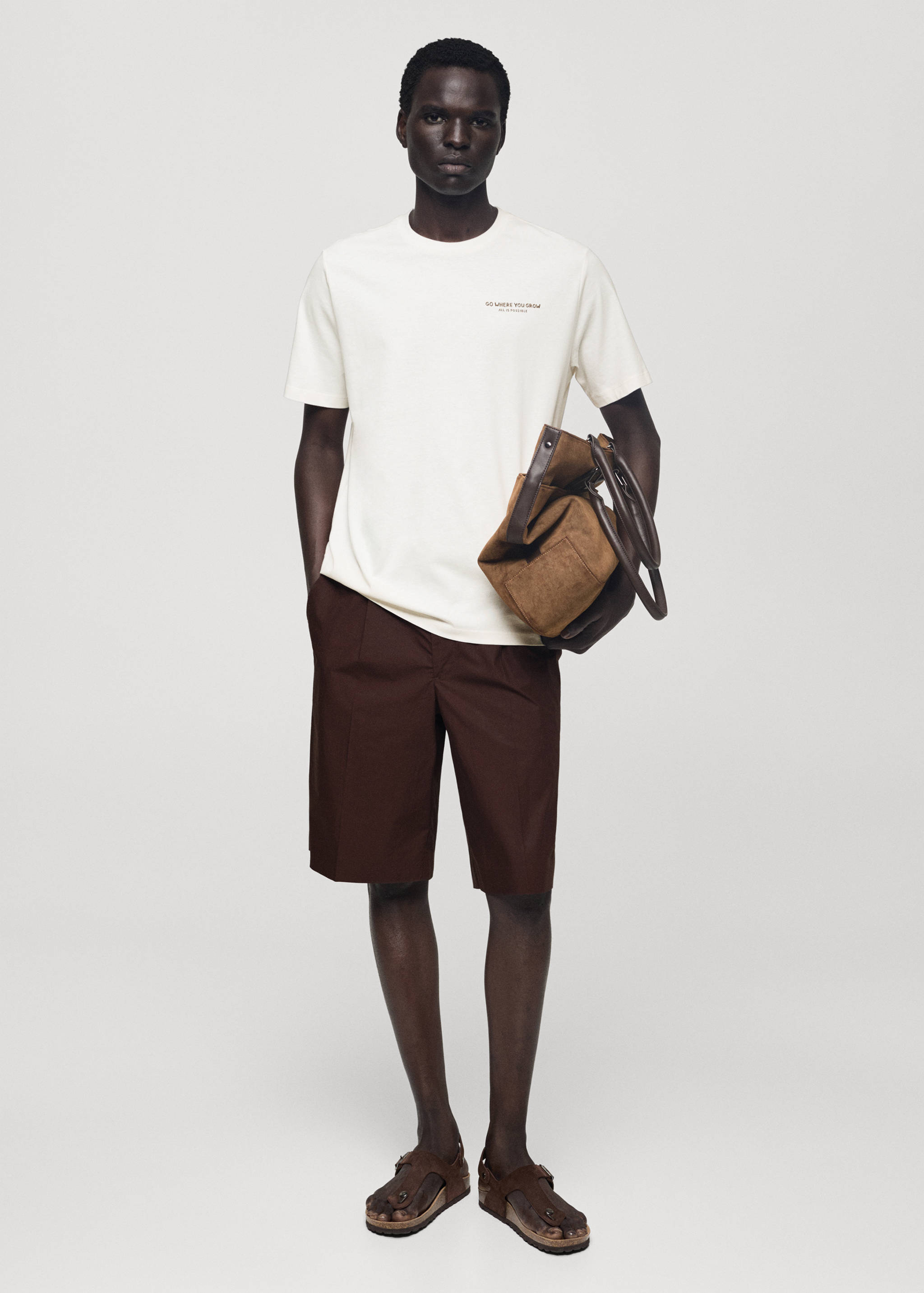 T-shirt slim-fit 100 % coton imprimé - Plan général