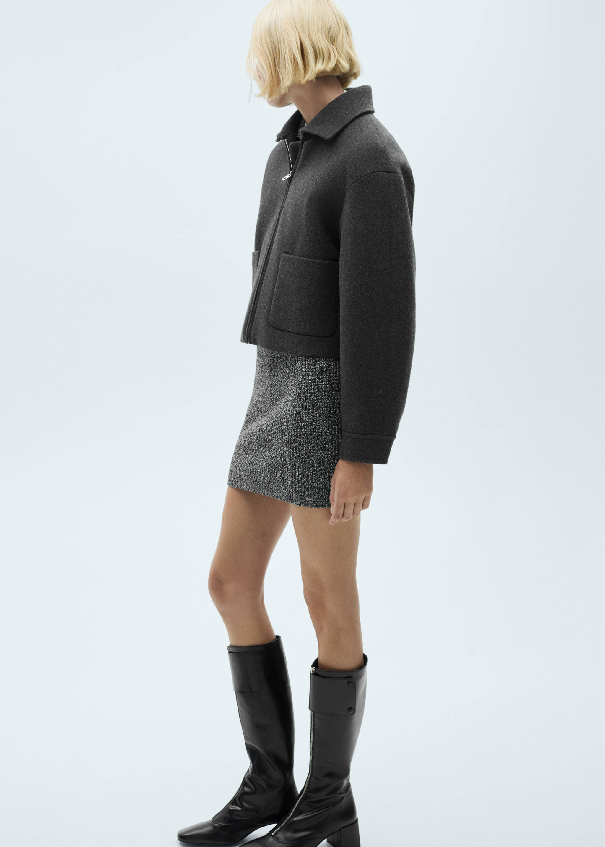 Mottled knitted mini-skirt - Details of the article 2
