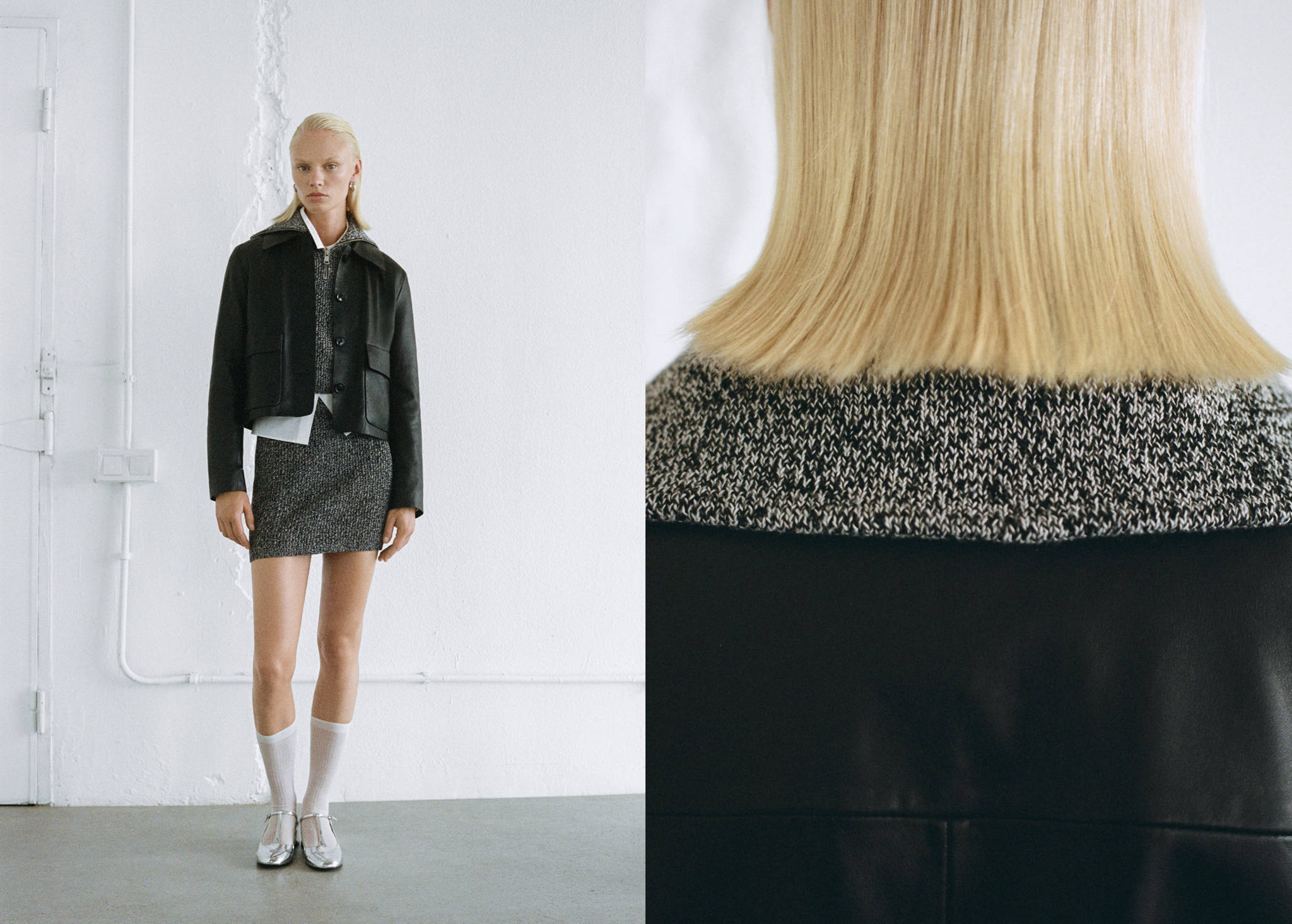 Mottled knitted mini-skirt - Panoramic plane