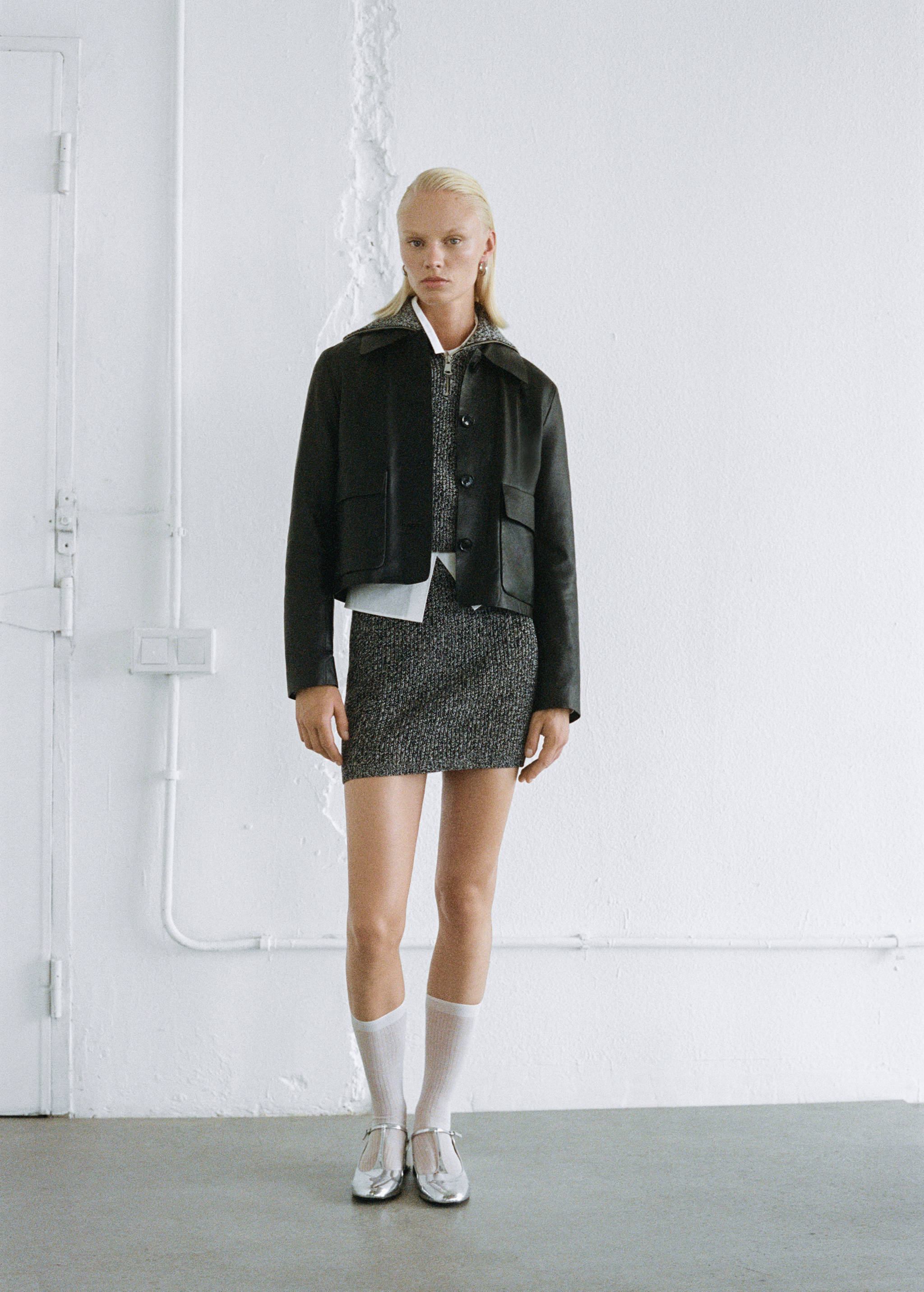 Mottled knitted mini-skirt - Details of the article 7