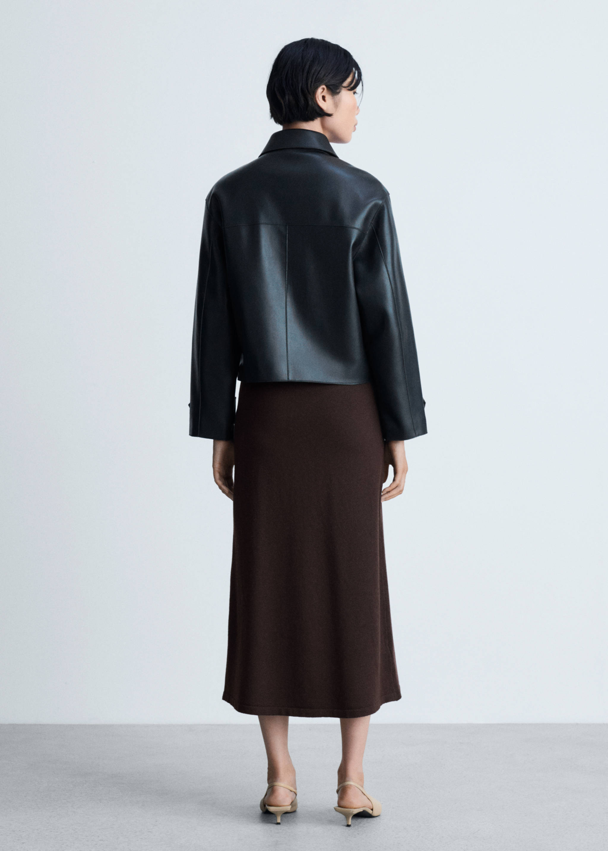 Ribbed midi skirt - Reverse of the article
