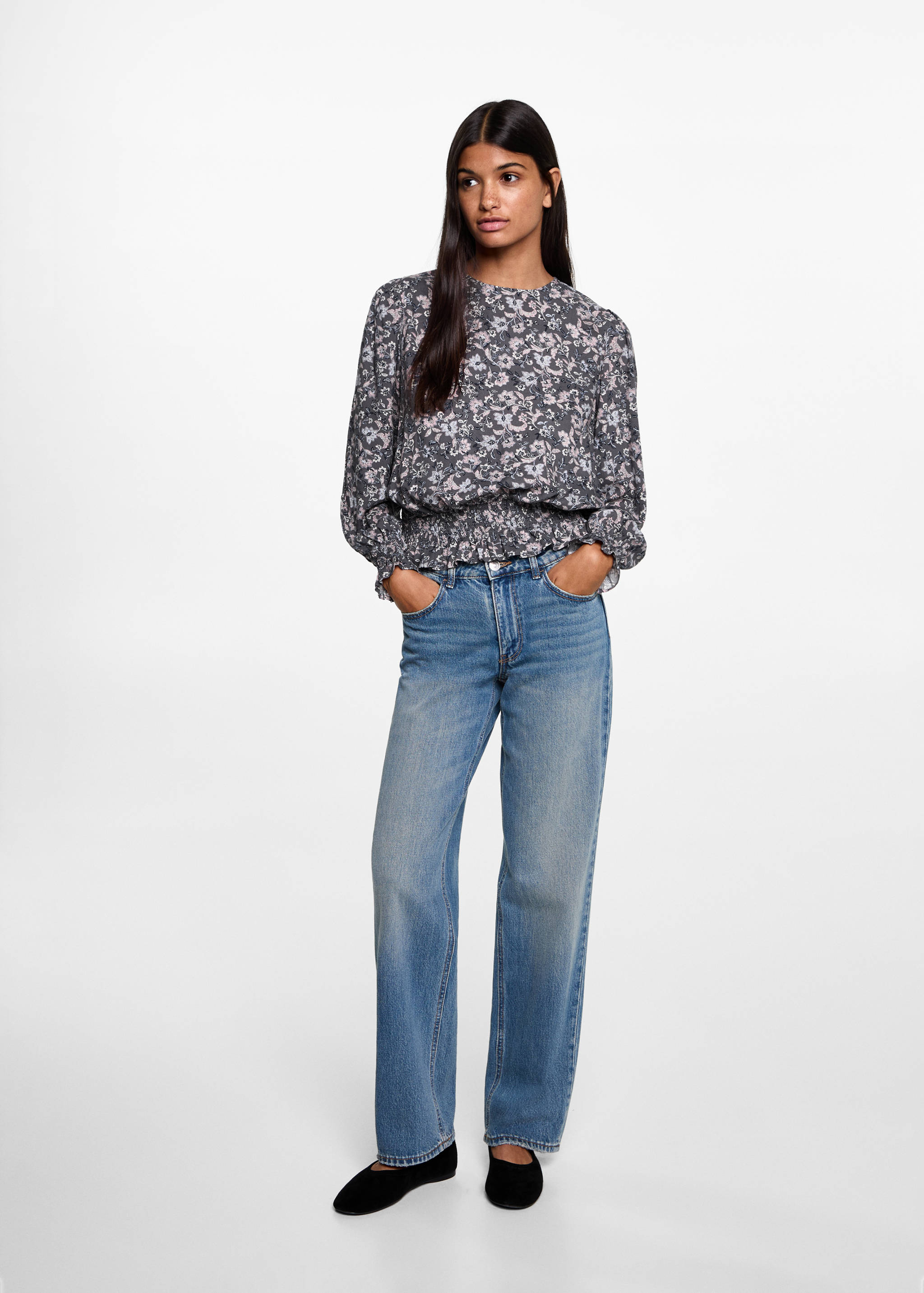 Floral print blouse - General plane