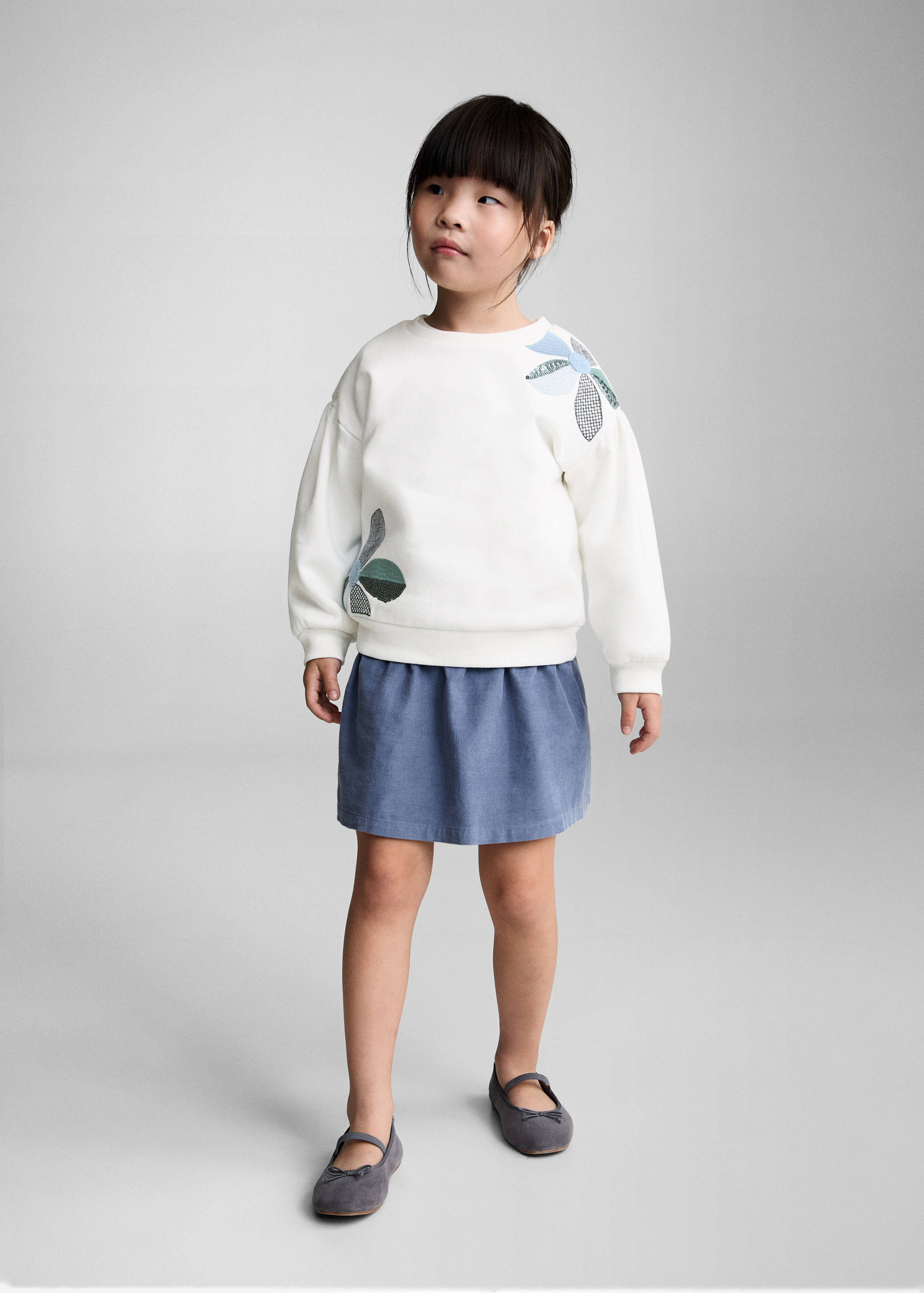 Floral embroidered sweatshirt - General plane