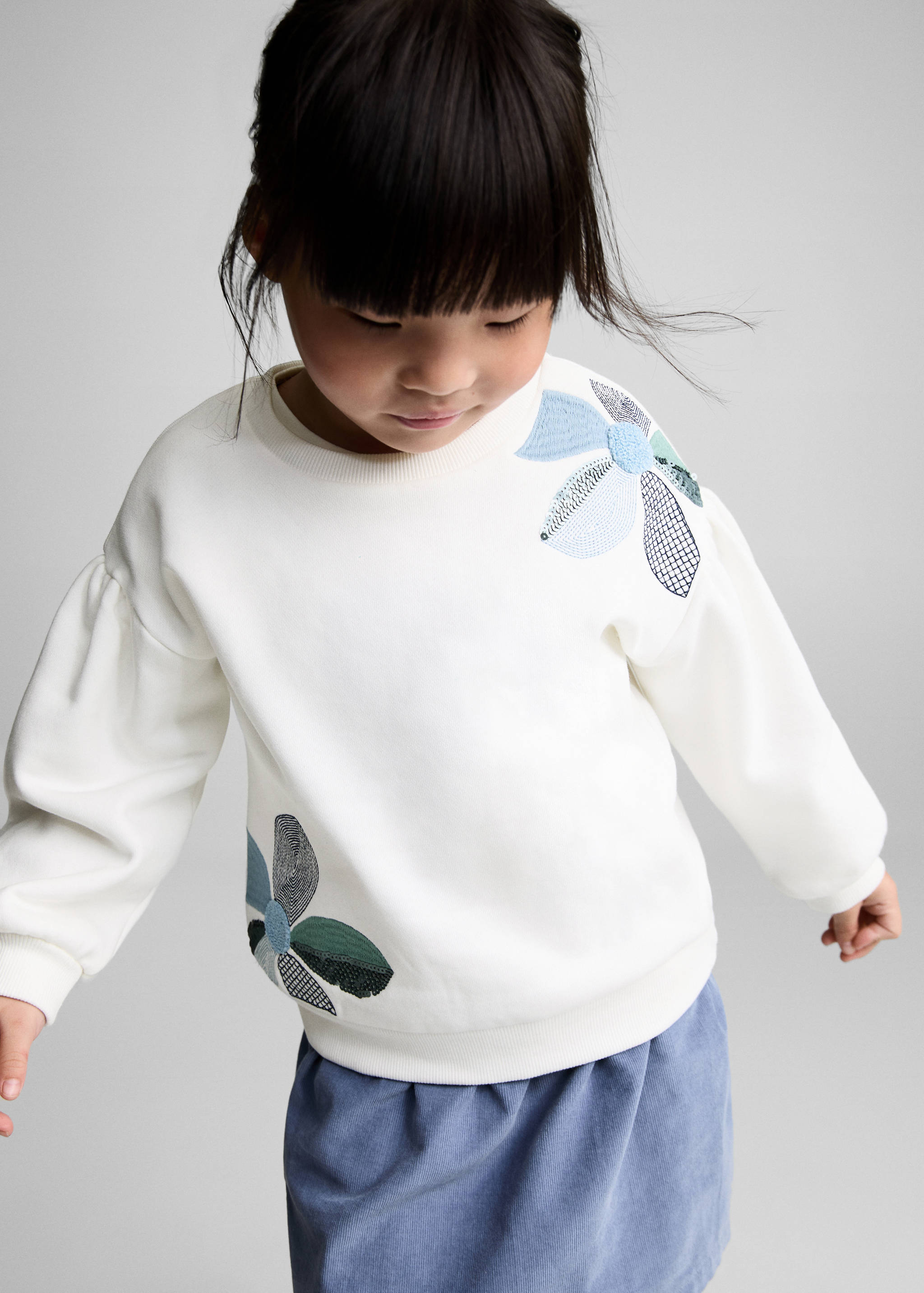 Floral embroidered sweatshirt - Medium plane