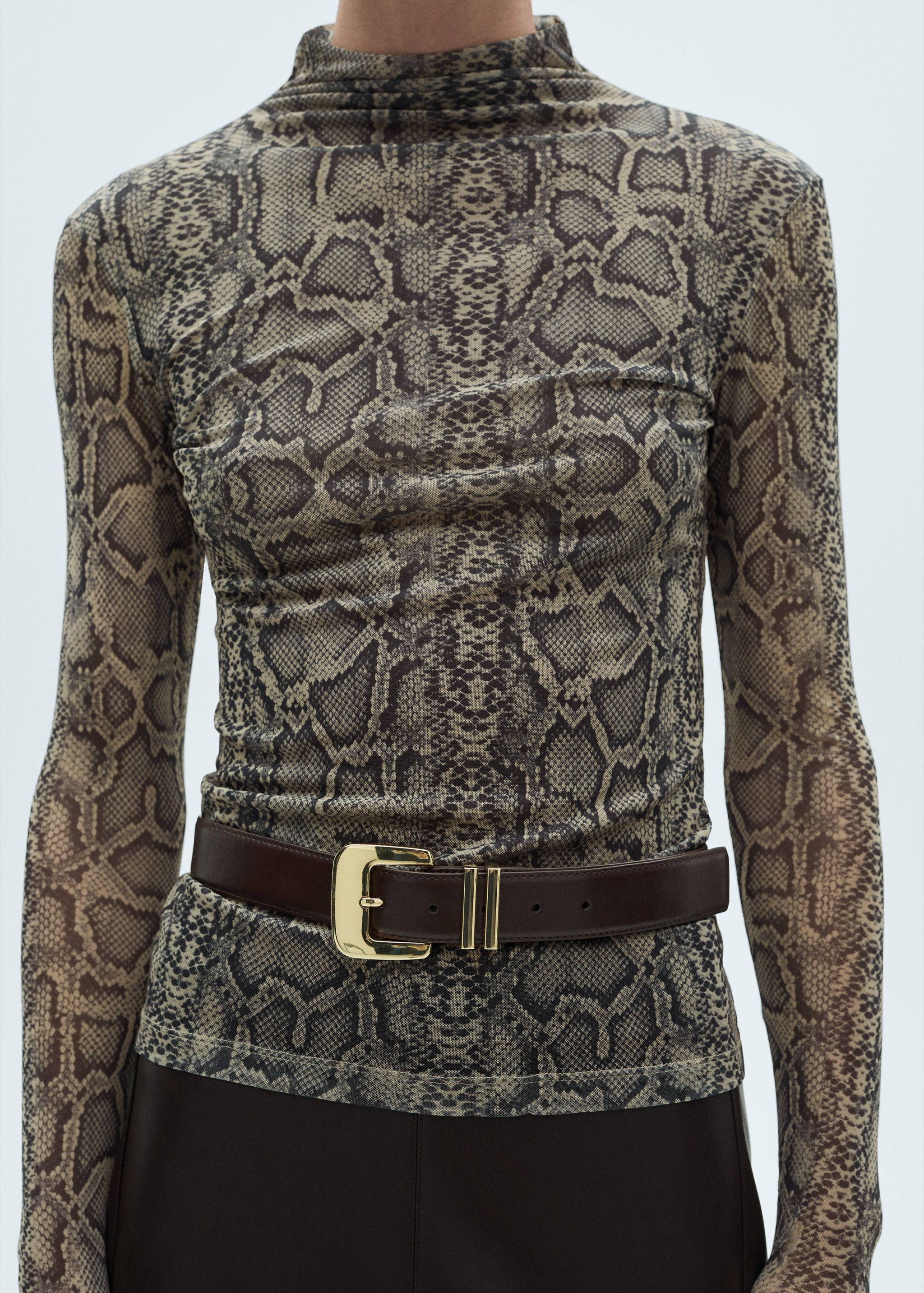 Animal print perkins neck t-shirt - Details of the article 6