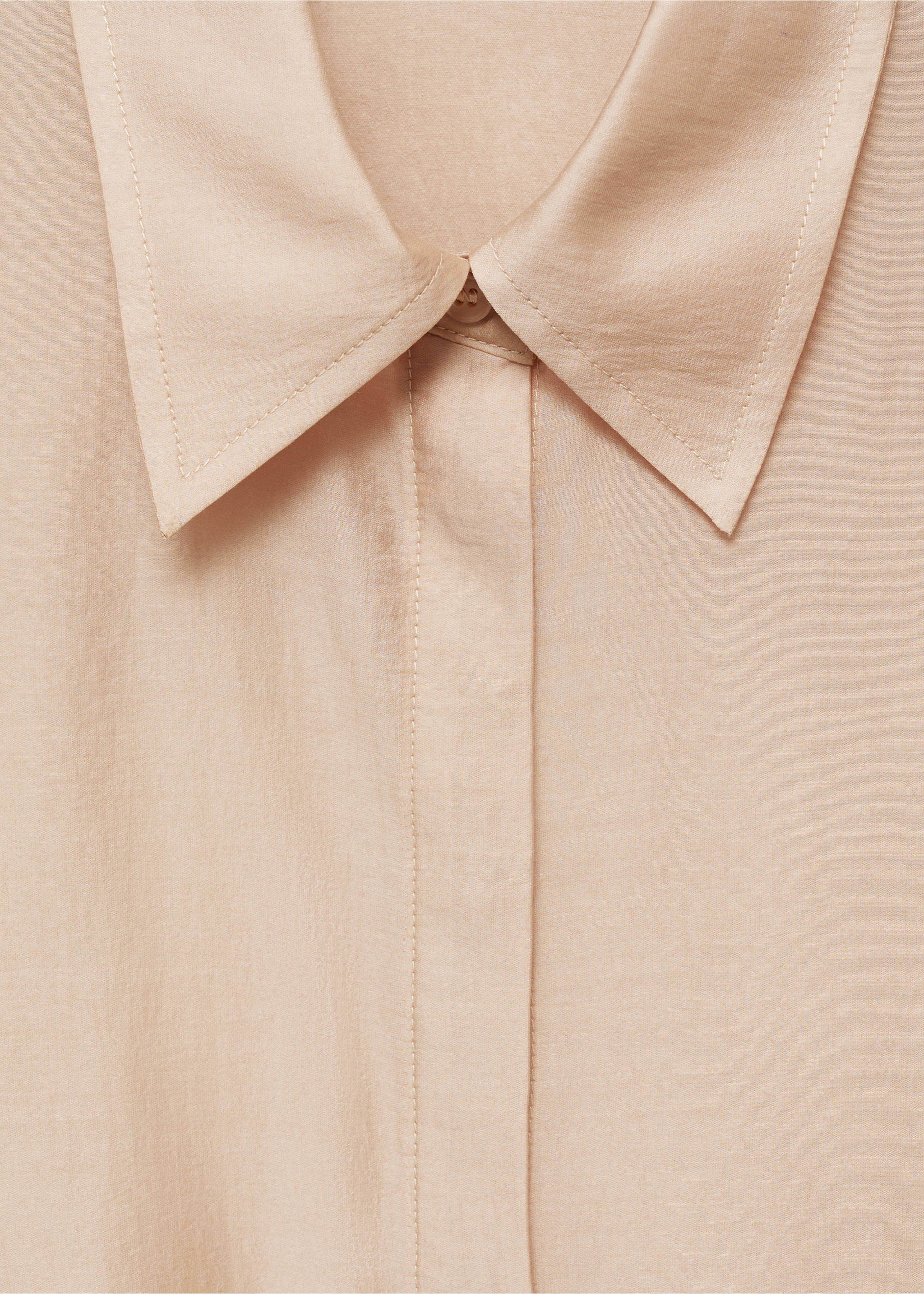 Satin lyocell shirt - Деталь изделия 8, Бежевый. Ref: 77077680-00.