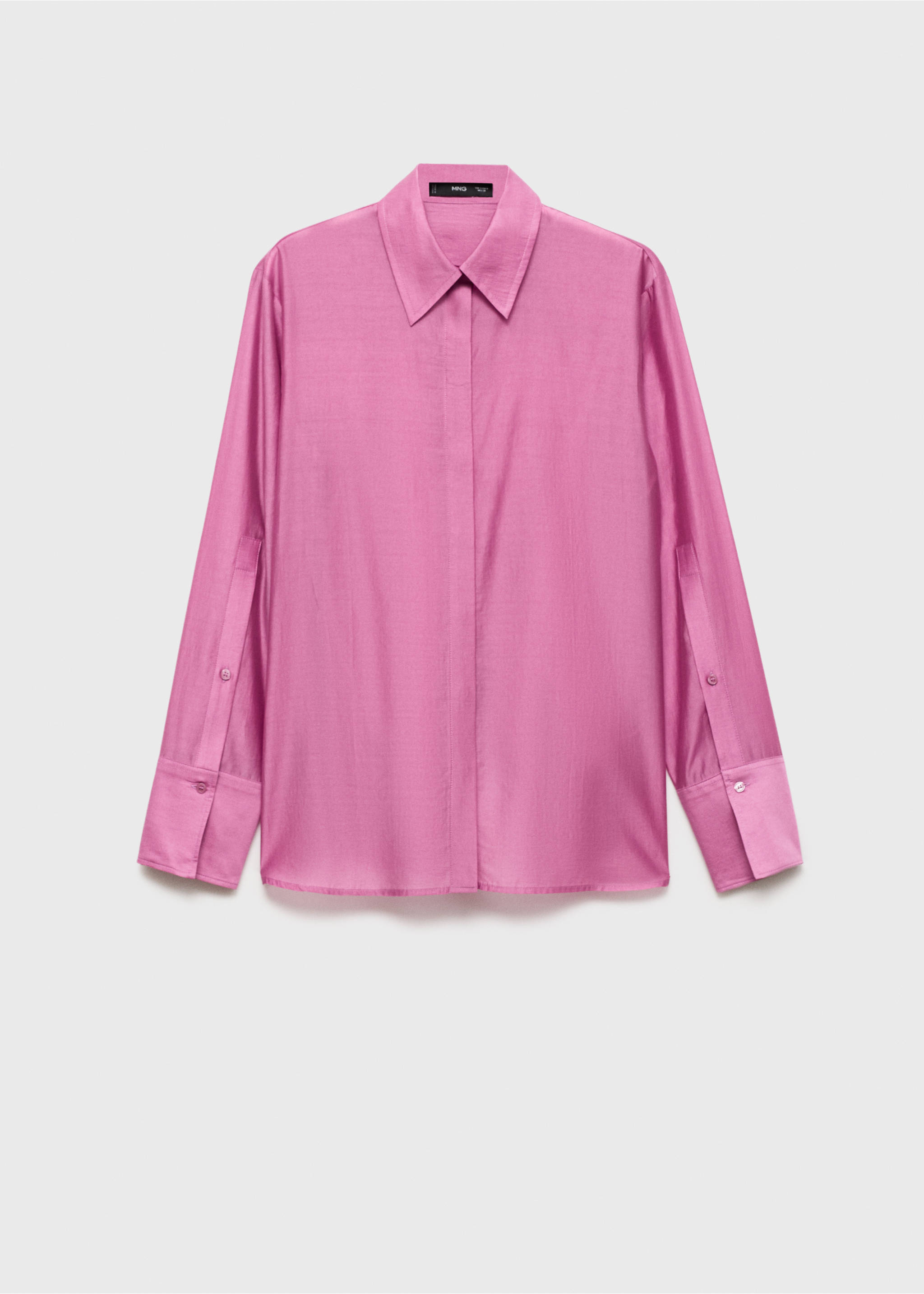 Satin lyocell shirt - Изделие без модели, Розовый. Ref: 77077680-00.