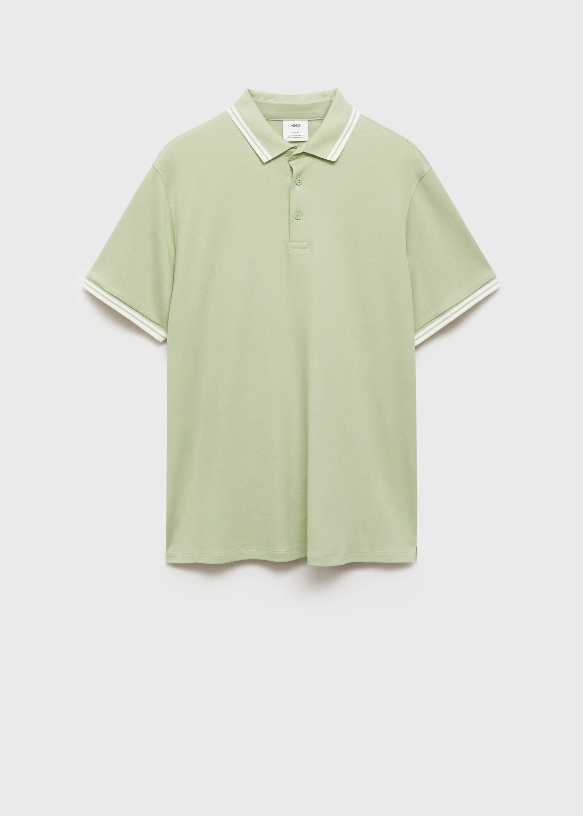 100% cotton polo shirt with contrast piping - Article without model