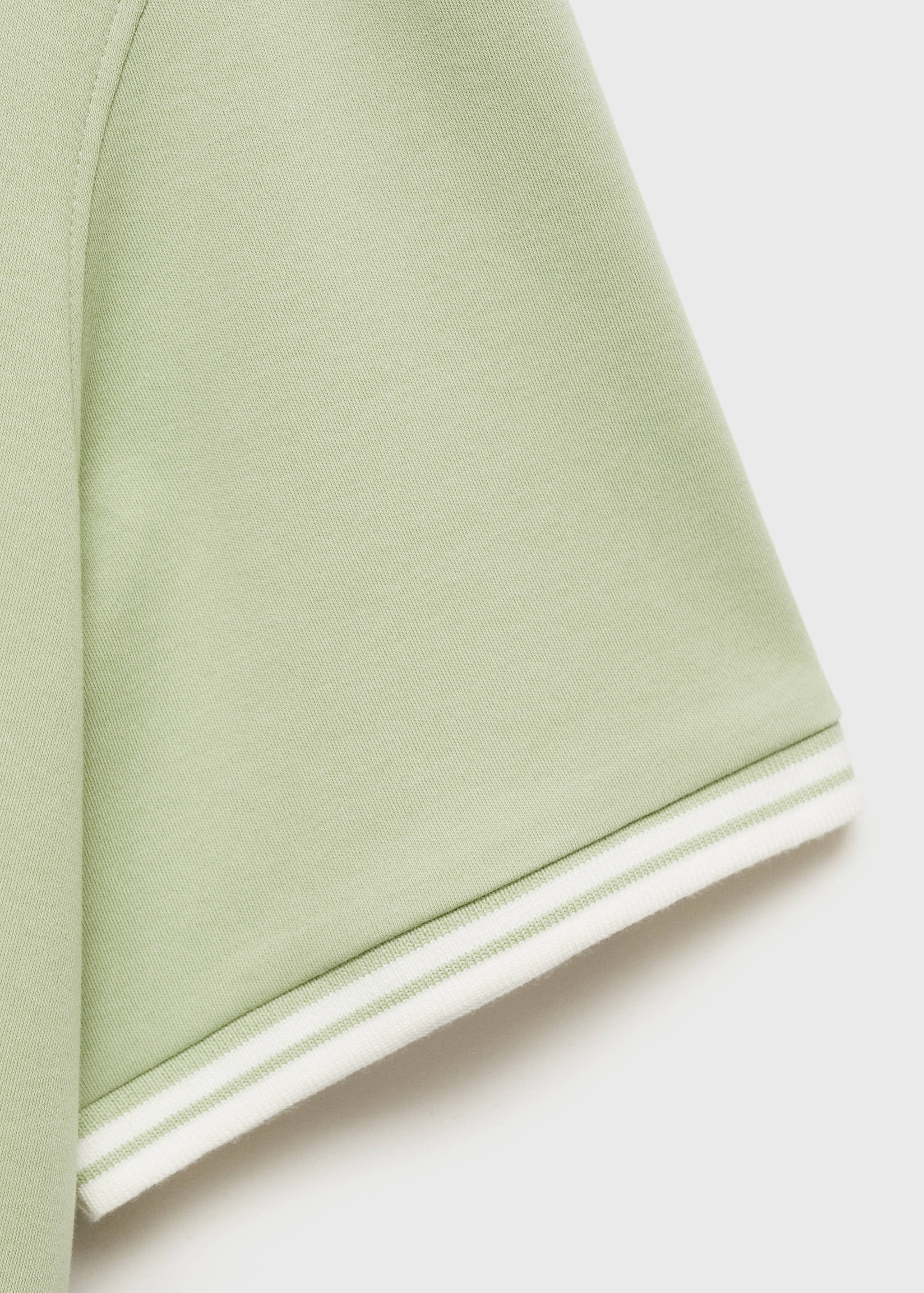 100% cotton polo shirt with contrast piping - Details of the article 0