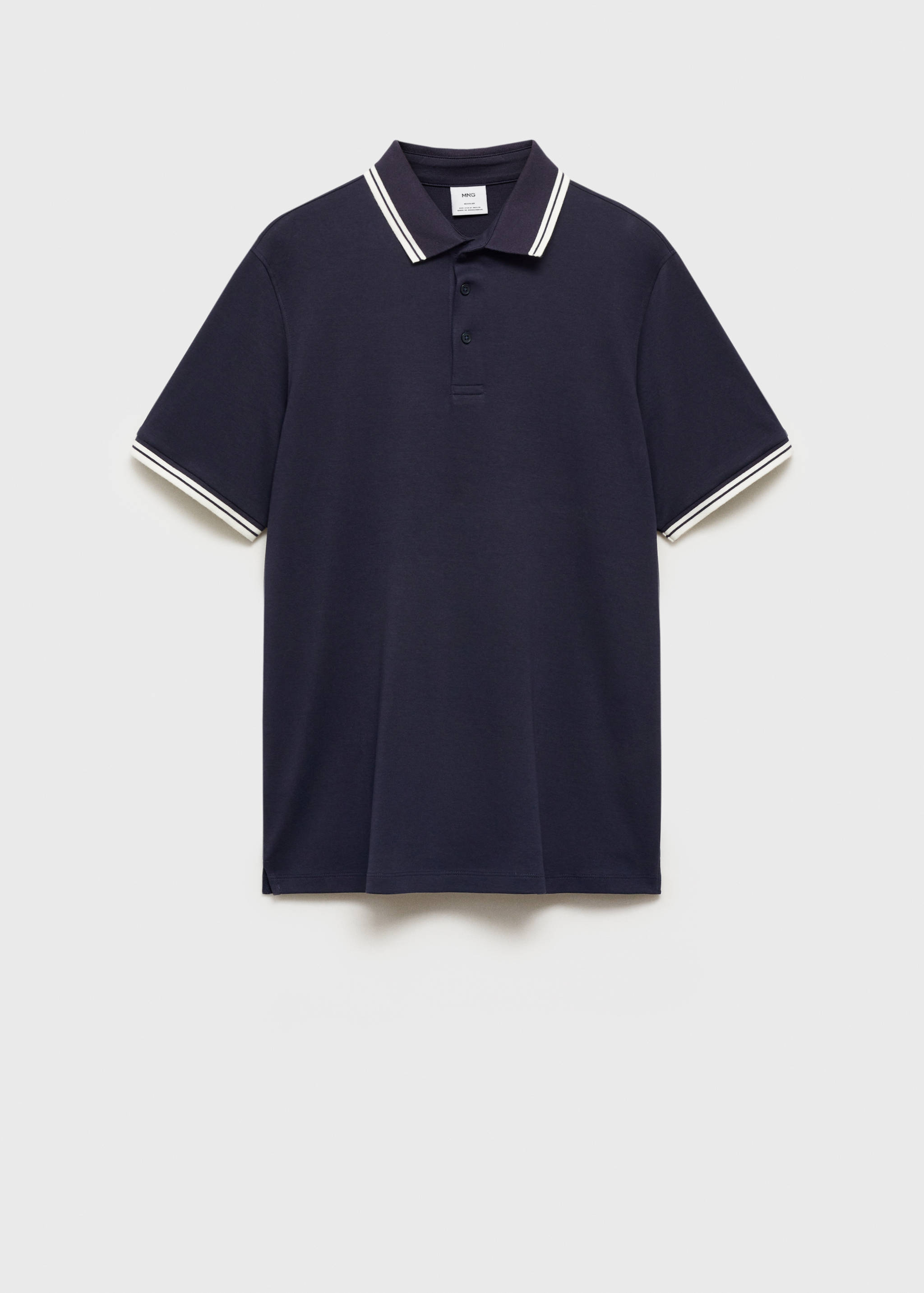 100% cotton polo shirt with contrast piping - Article without model