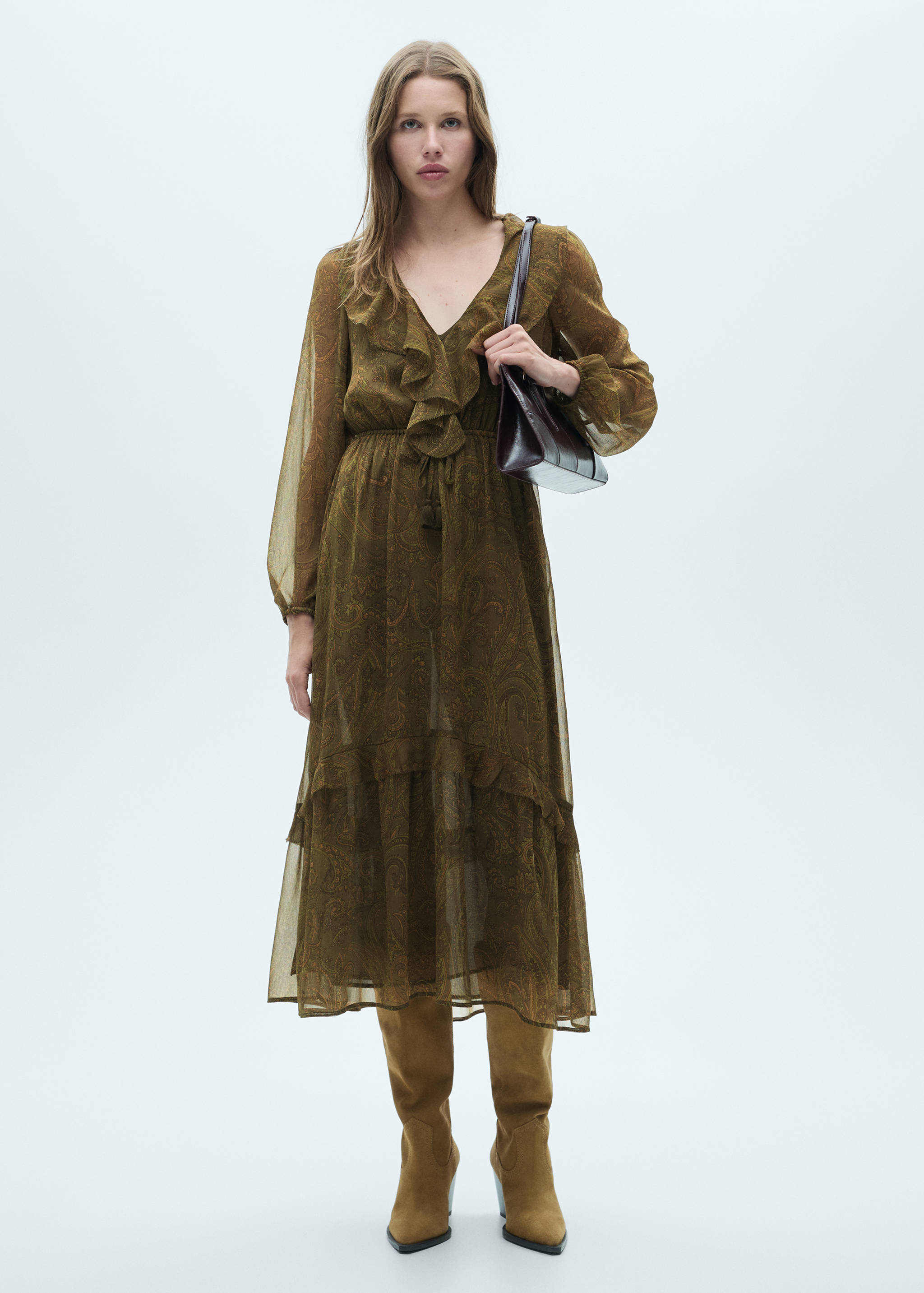 Vestito stampa paisley volant - Piano generale