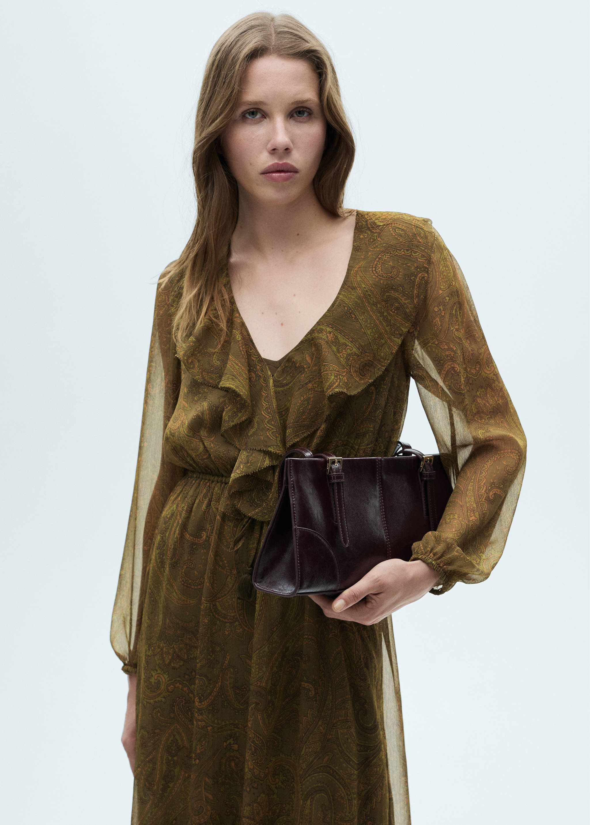 Vestito stampa paisley volant - Piano medio