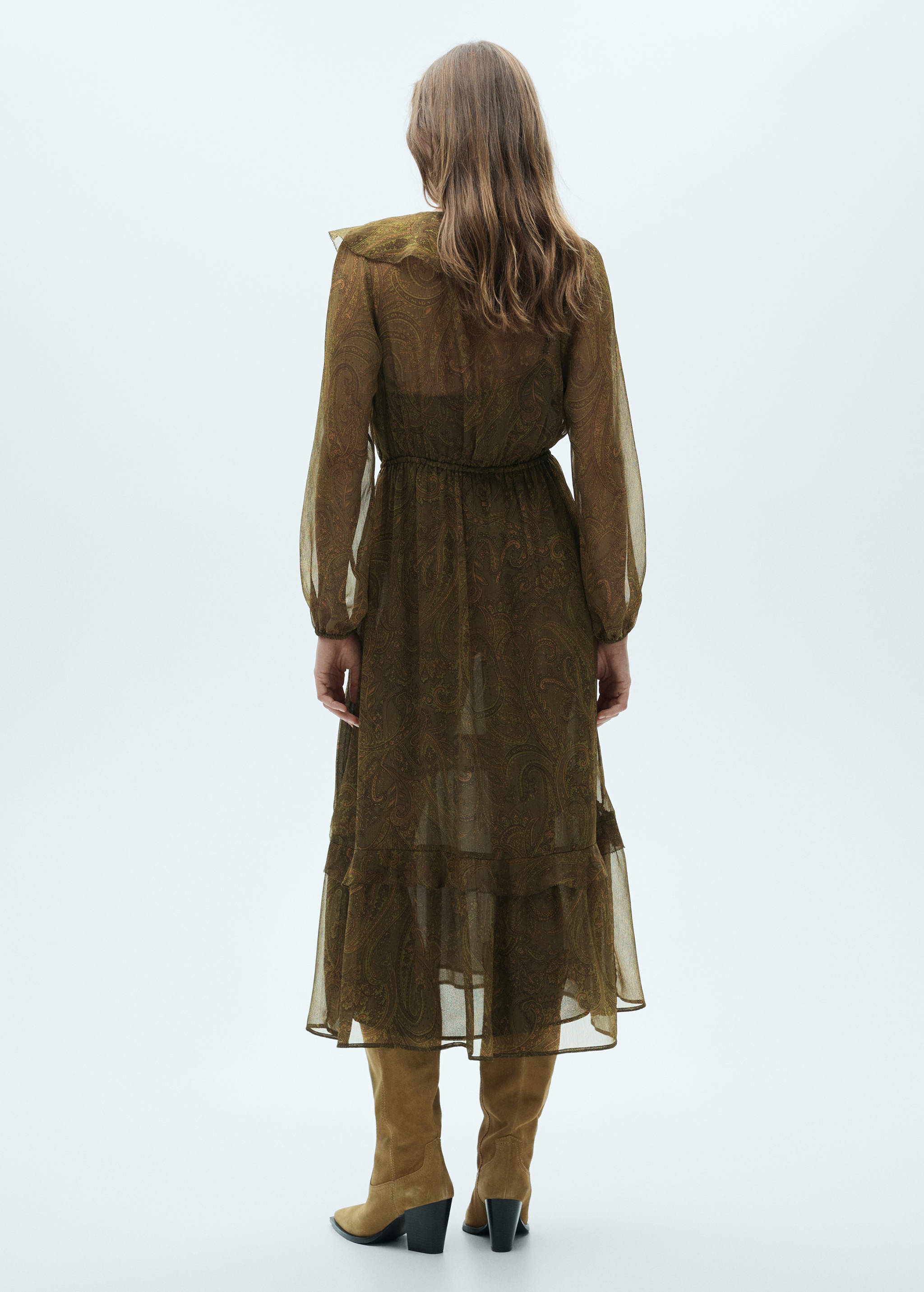 Vestito stampa paisley volant - Retro dell'articolo