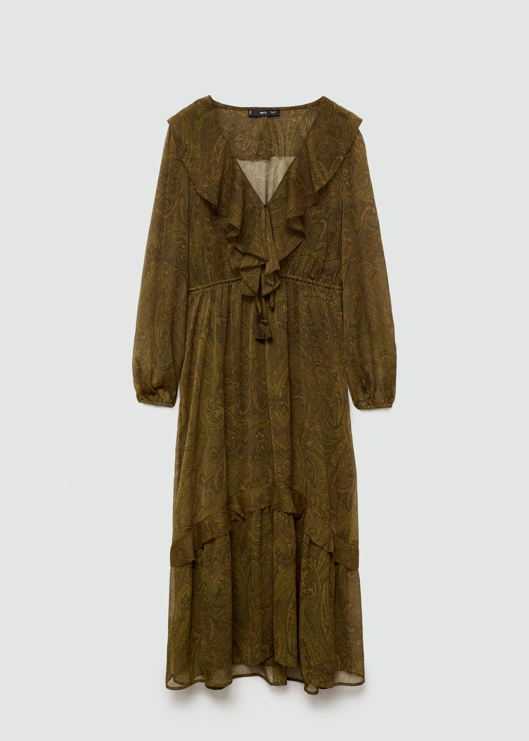Vestito stampa paisley volant - Articolo senza modello