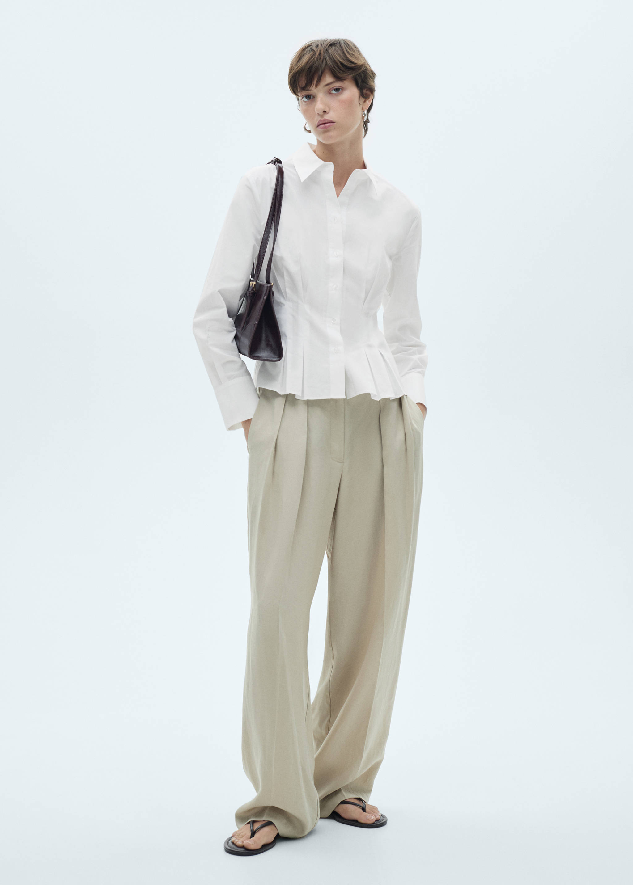 莱赛尔纤维棉质混纺衬衫 - null